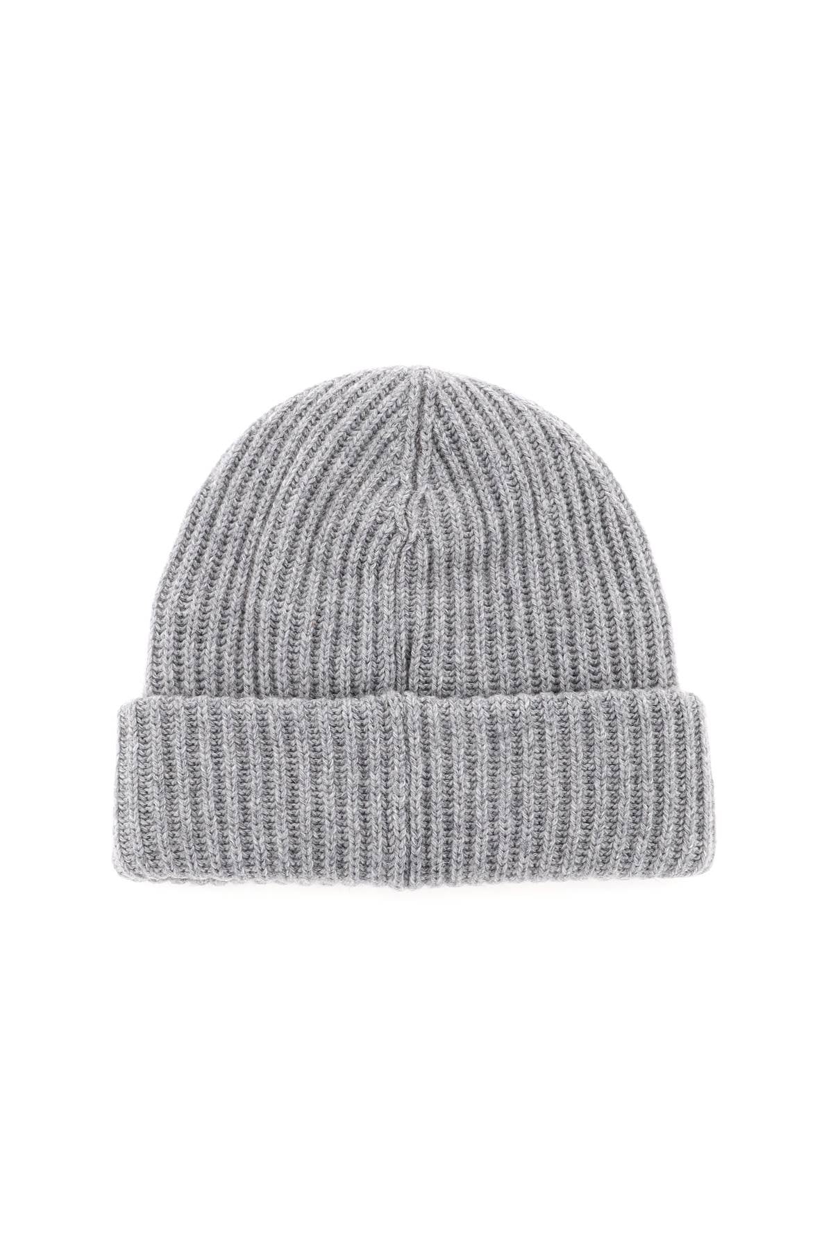 GANNI beanie hat with logo patch