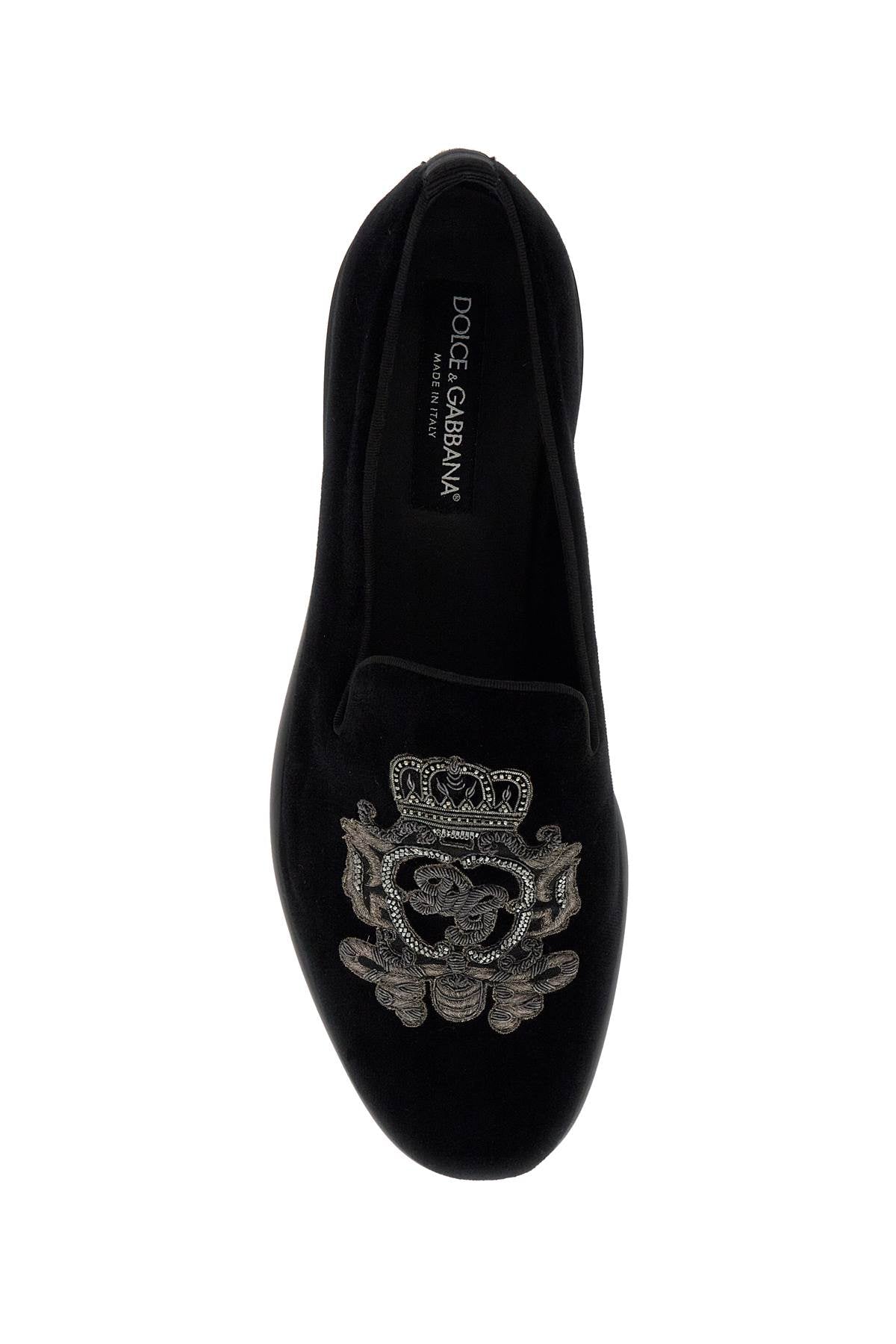 DOLCE & GABBANA embroidered velvet loafers