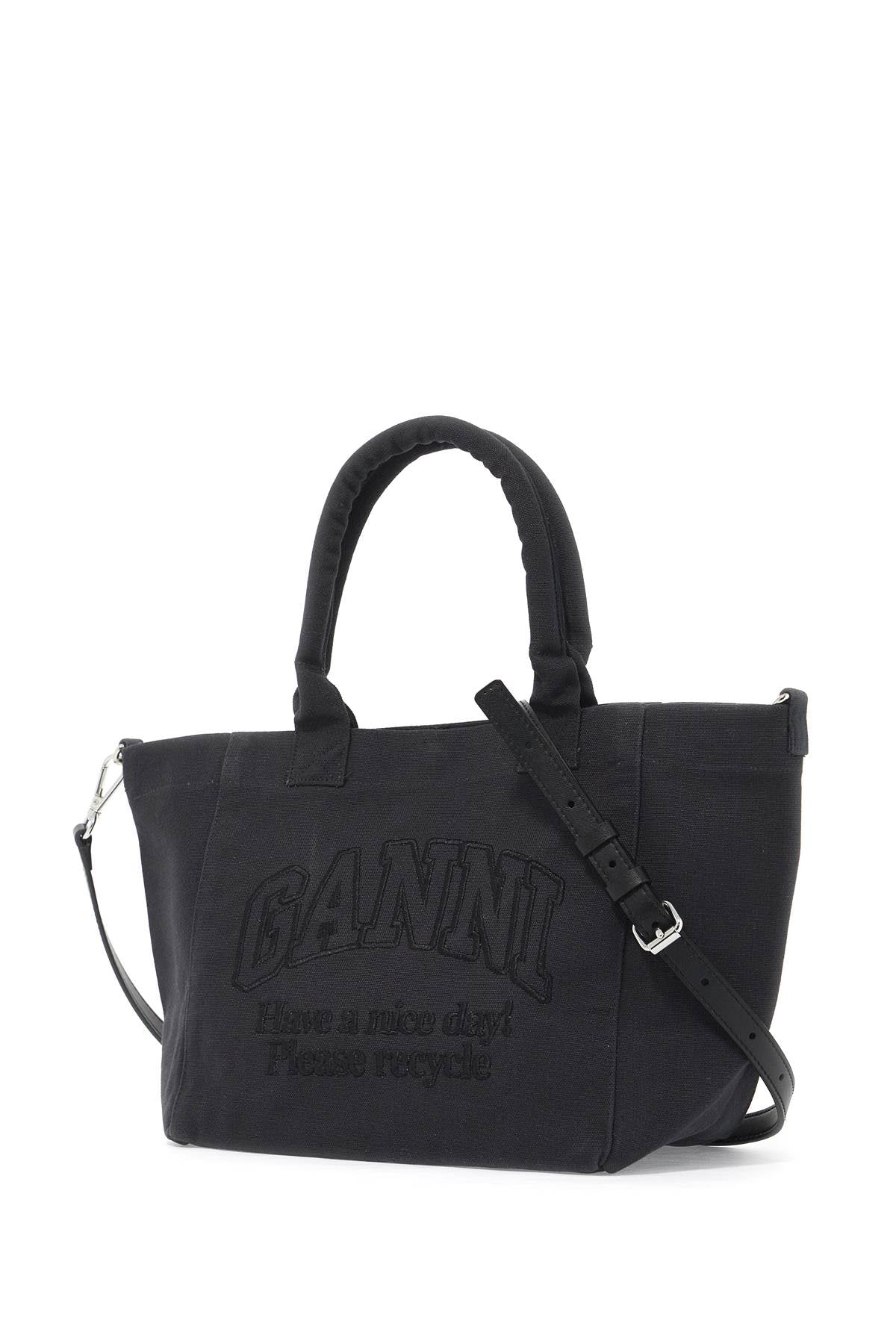 GANNI embroidered logo tote bag with