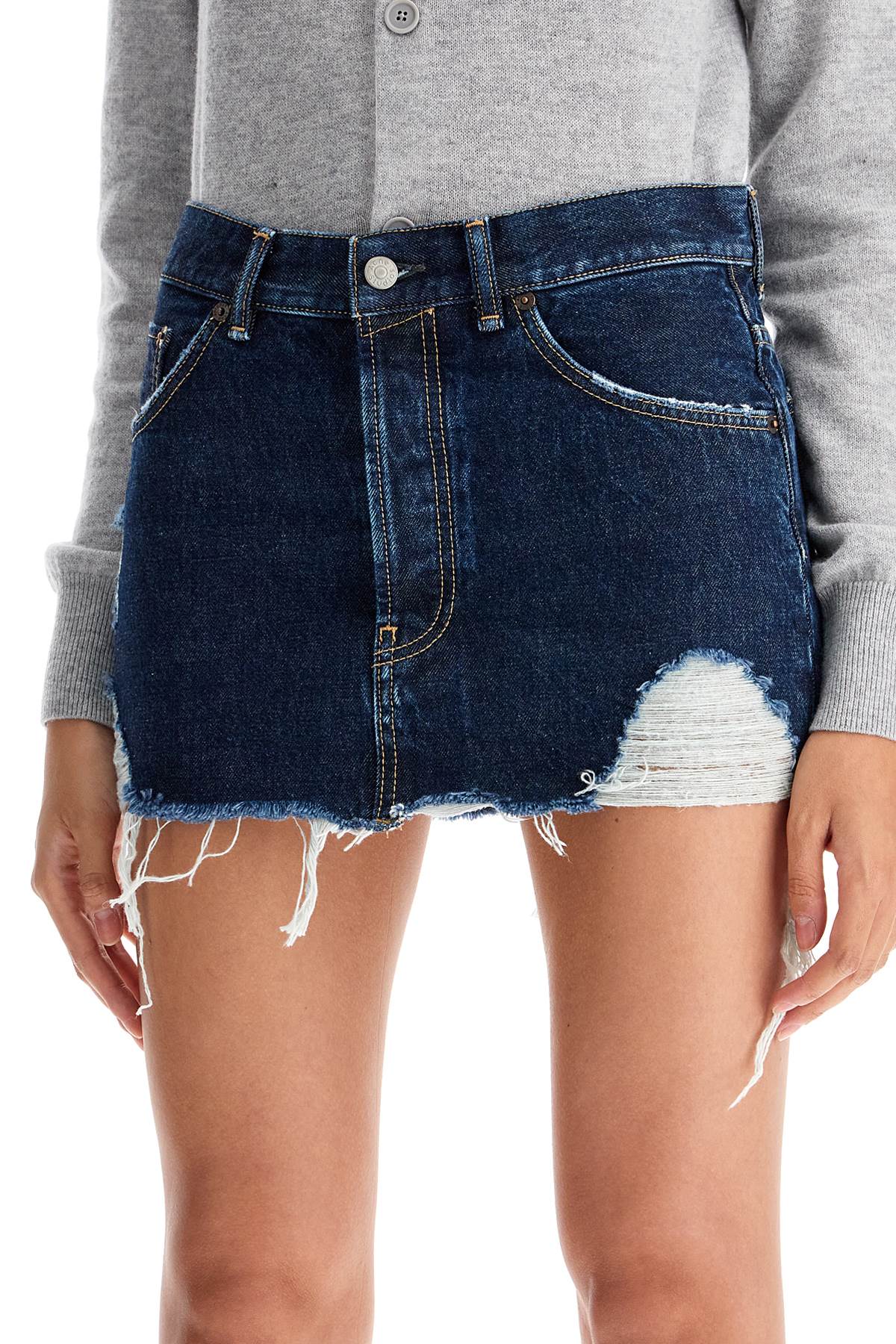 ACNE STUDIOS destroyed denim mini skirt