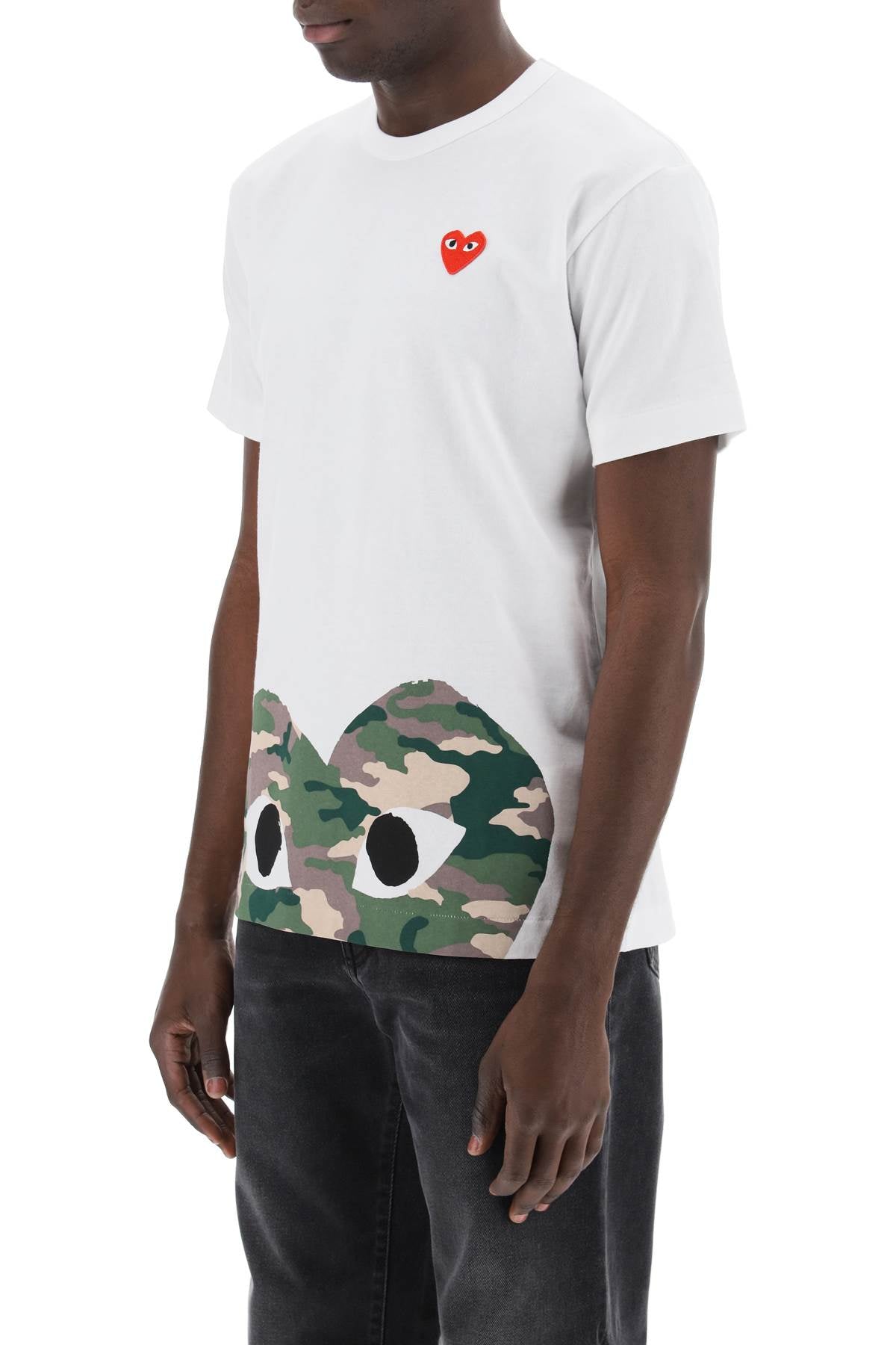 COMME DES GARCONS PLAY camouflage heart t-shirt