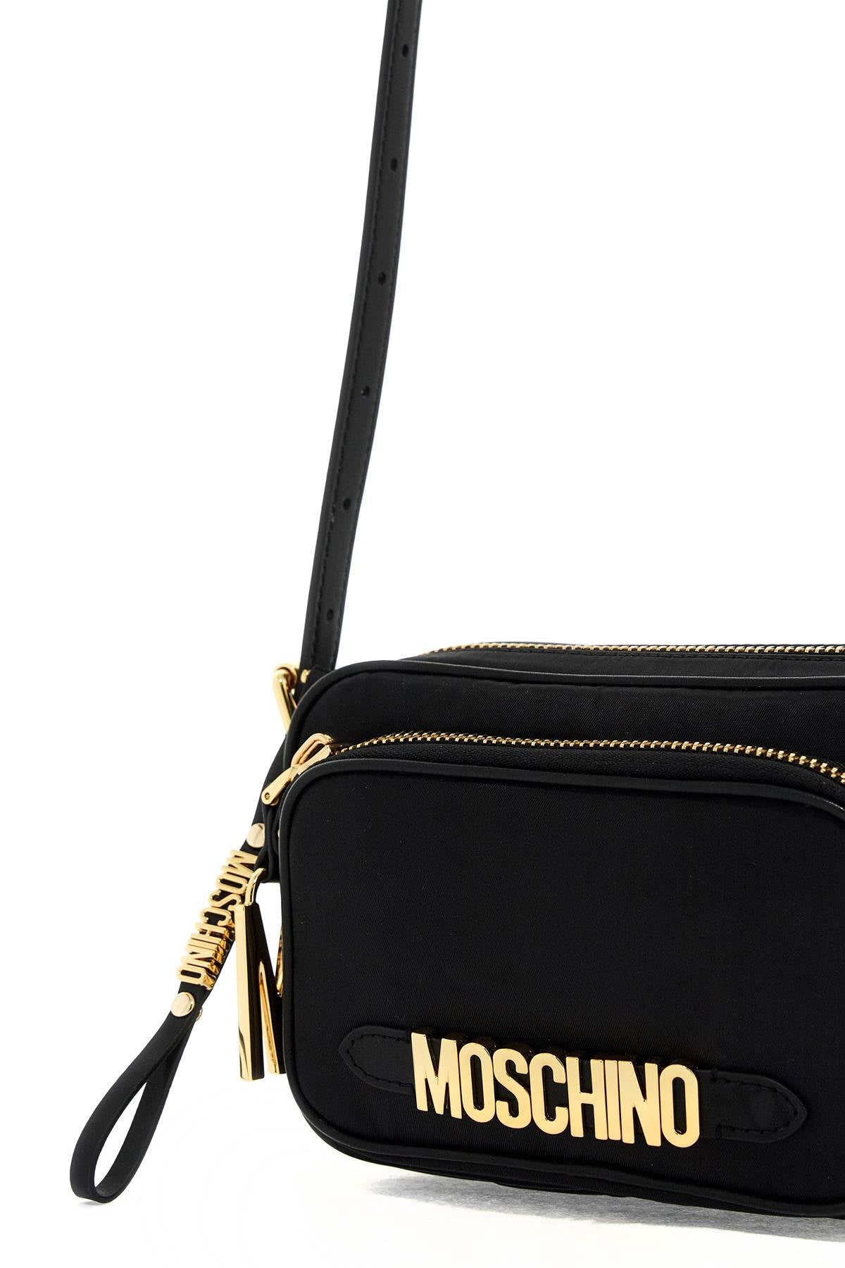 MOSCHINO mini shoulder bag with metal logo