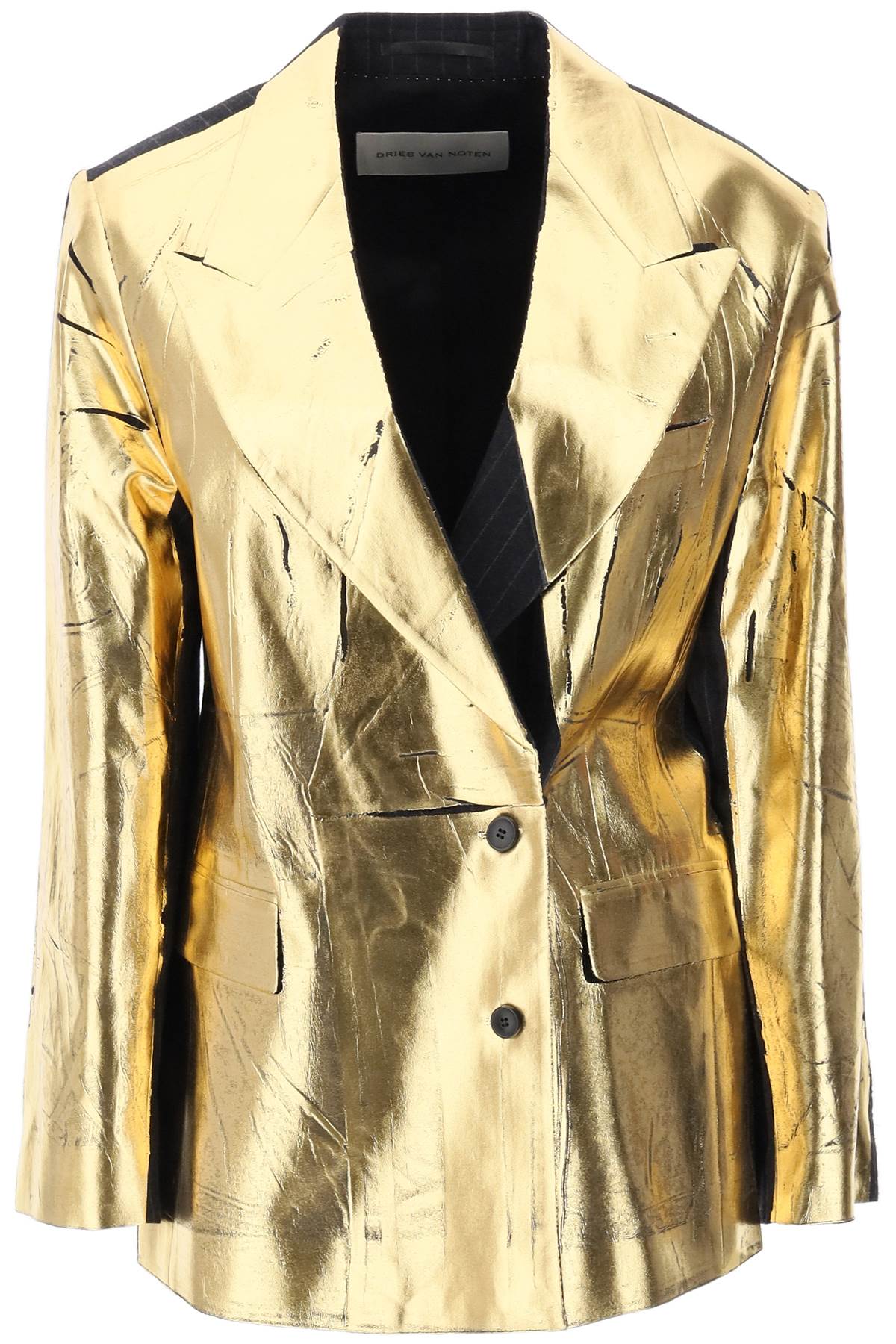 DRIES VAN NOTEN benos blazer with metallic coating