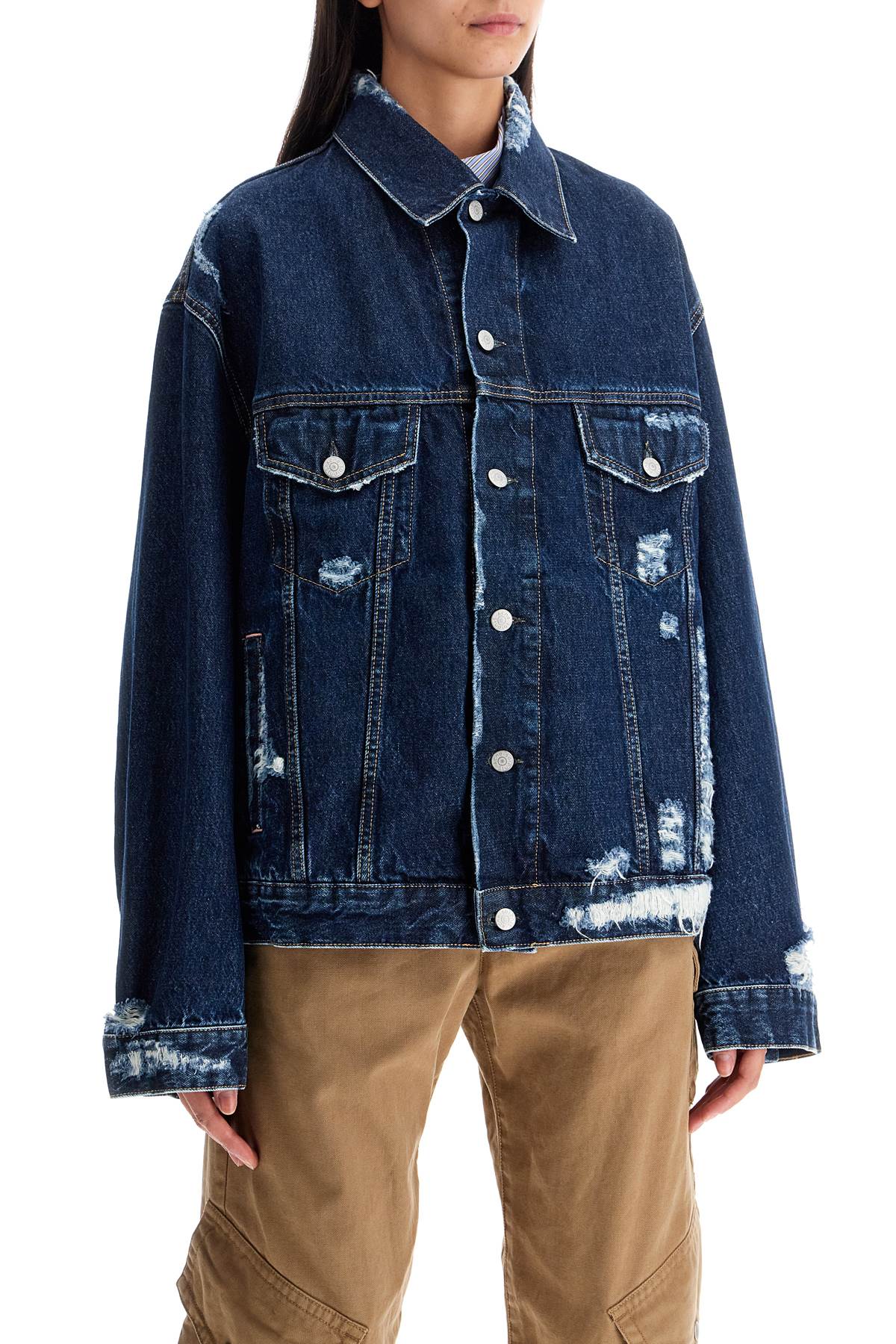 ACNE STUDIOS "oversized destroyed denim jacket