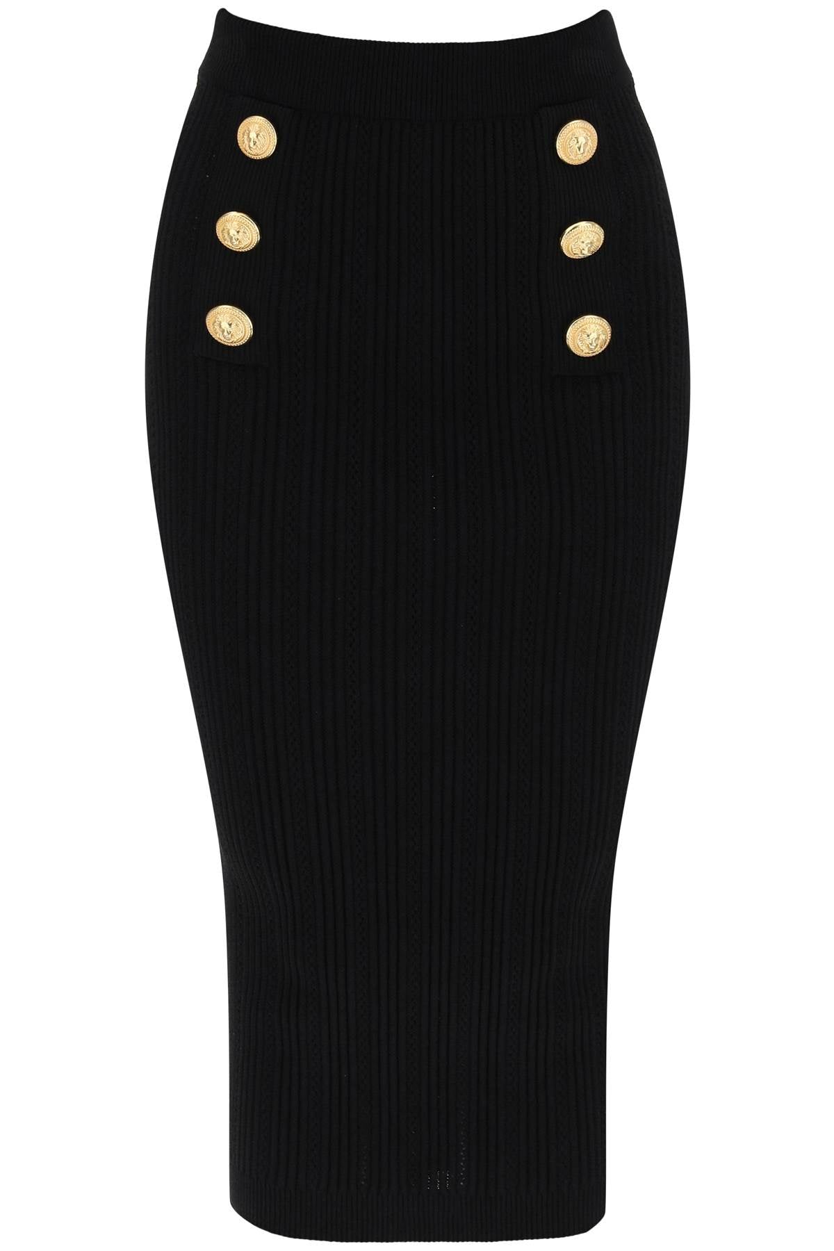 BALMAIN "knitted midi skirt with embossed