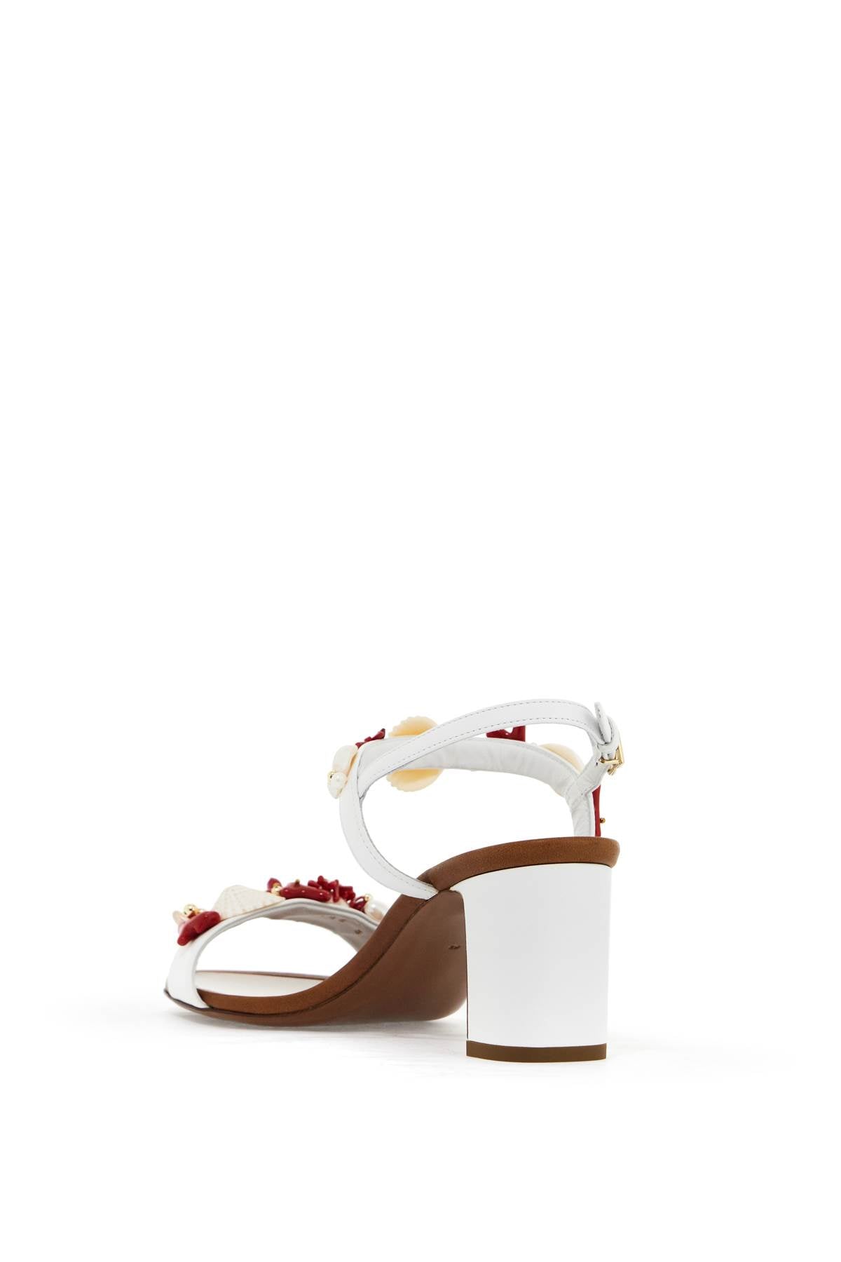 DOLCE & GABBANA "nappa sandals with coral embellishments