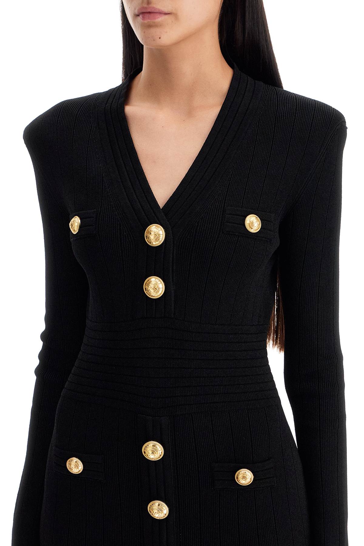 BALMAIN knitted mini dress with buttons