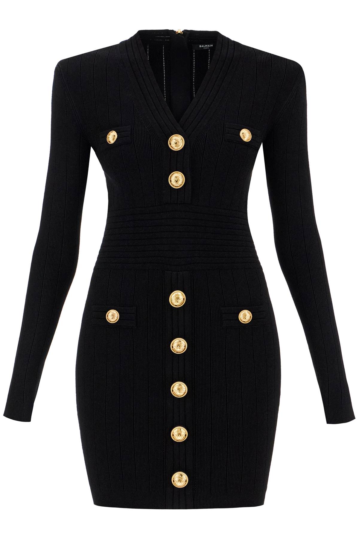 BALMAIN knitted mini dress with buttons