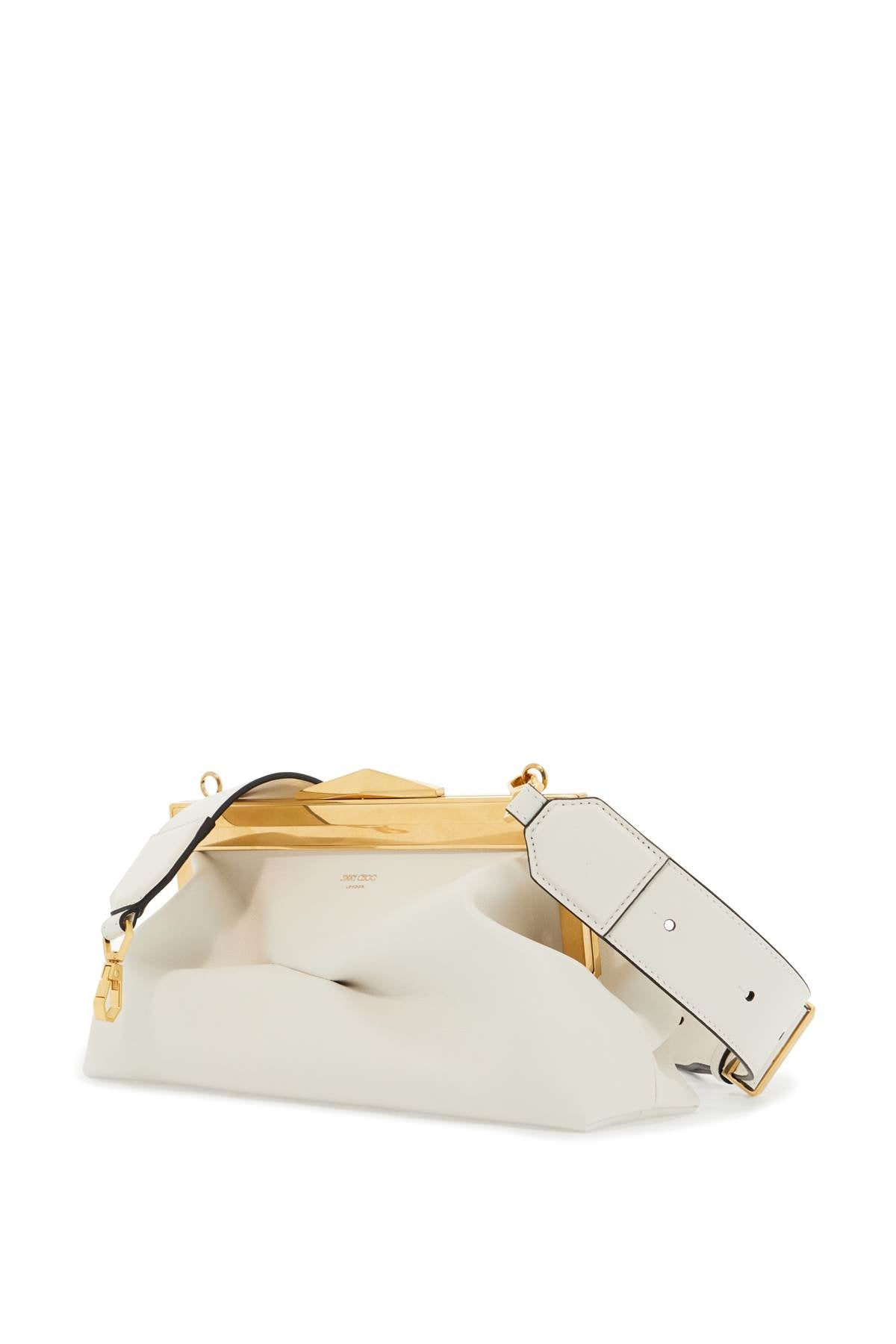 JIMMY CHOO leather diamond frame clutch