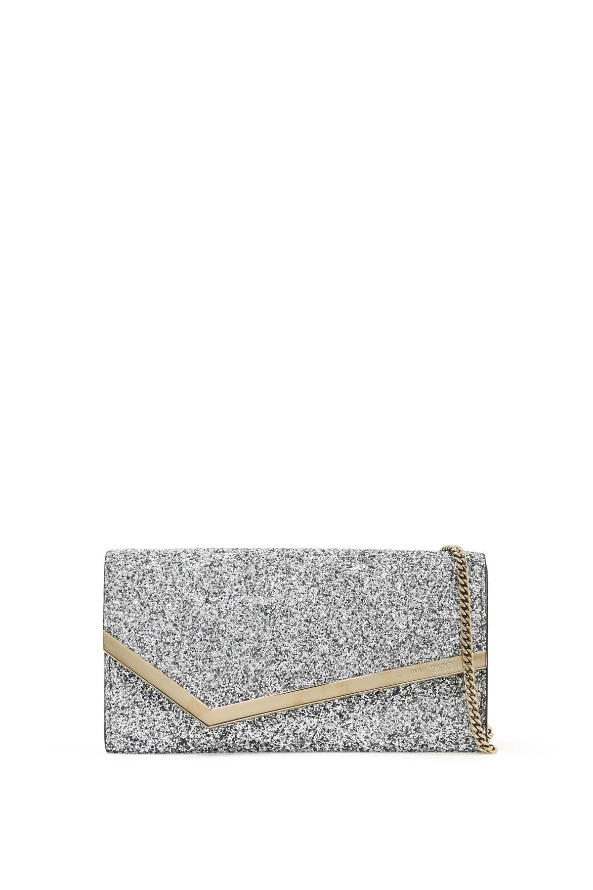 JIMMY CHOO glittered emmie clutch