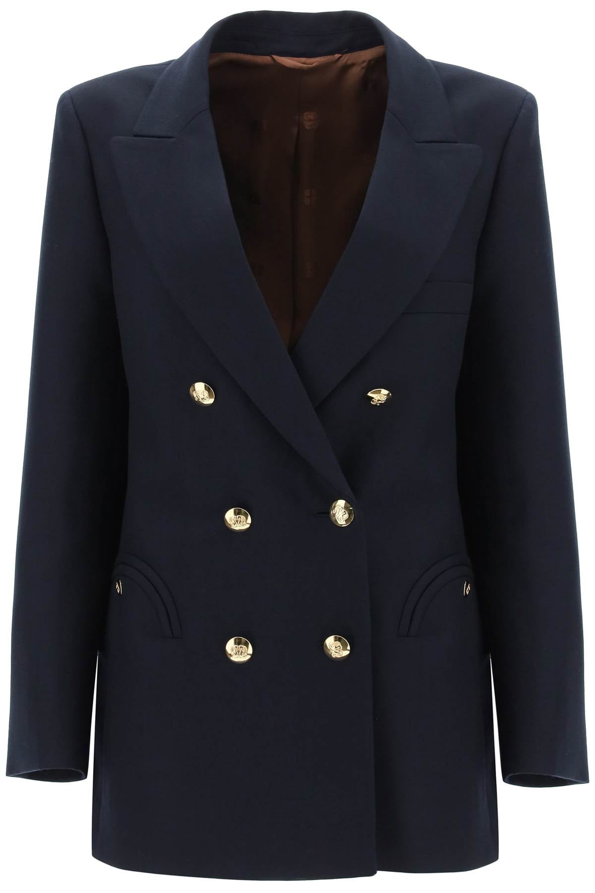 BLAZE MILANO everynight alcanara double-breasted blazer