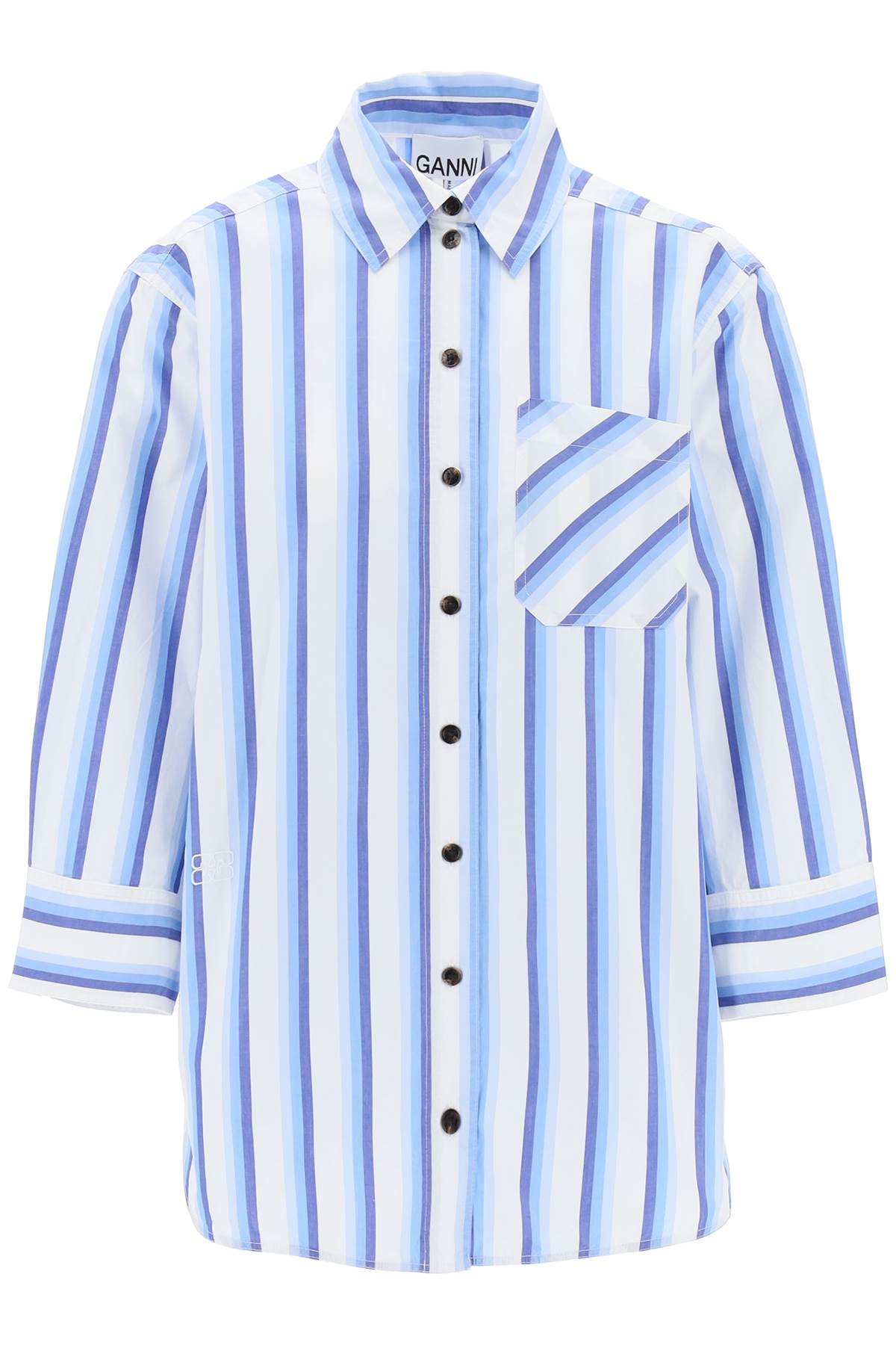 GANNI "oversized striped poplin shirt