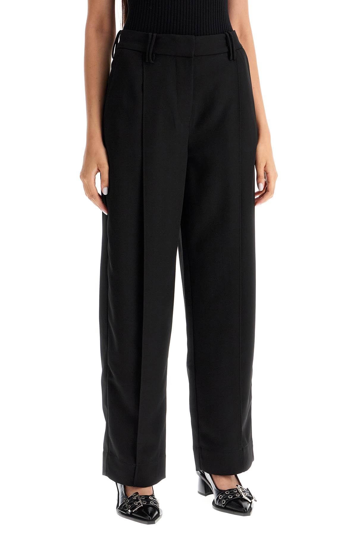 GANNI lightweight pants with pleats