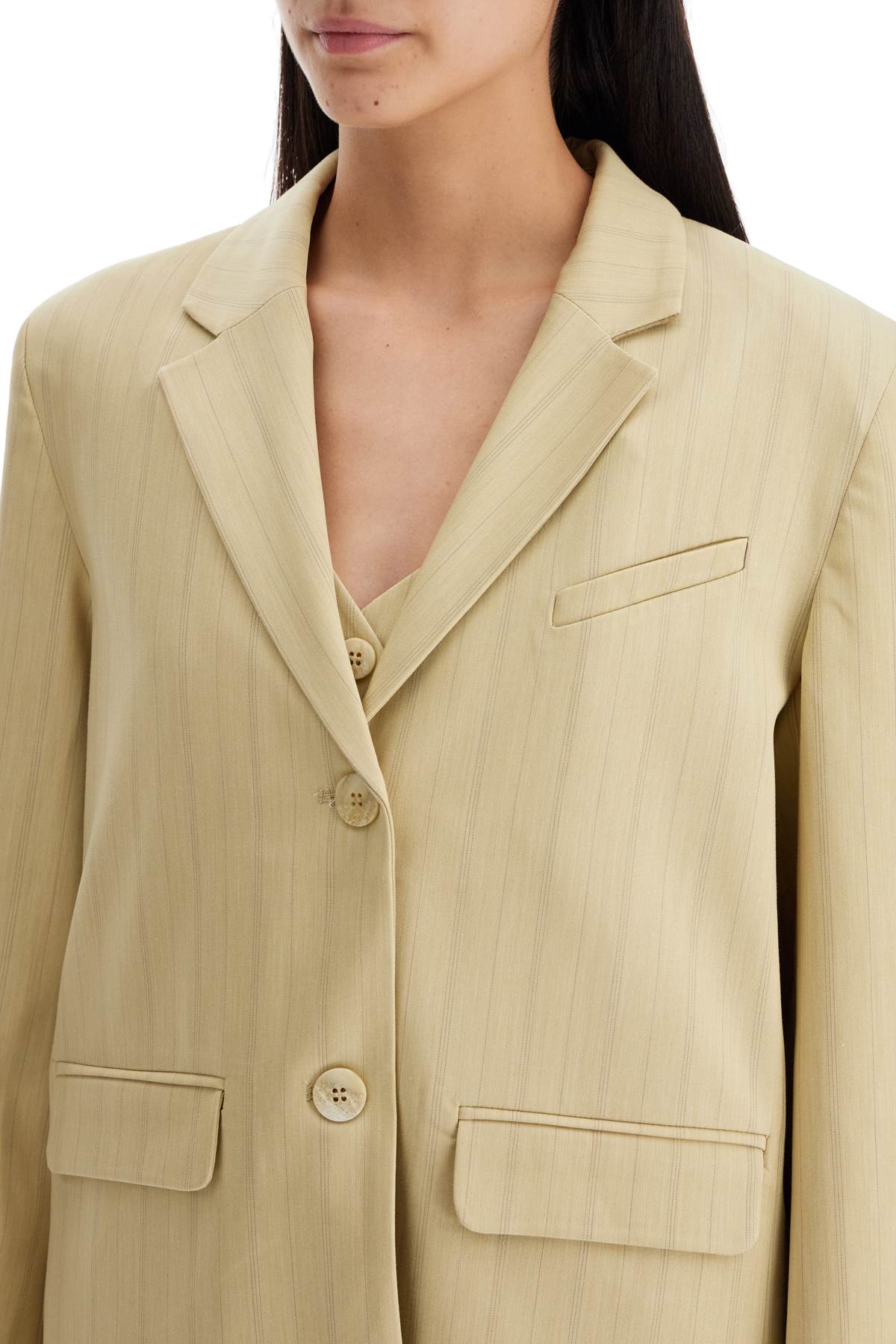 GANNI striped boxy blazer