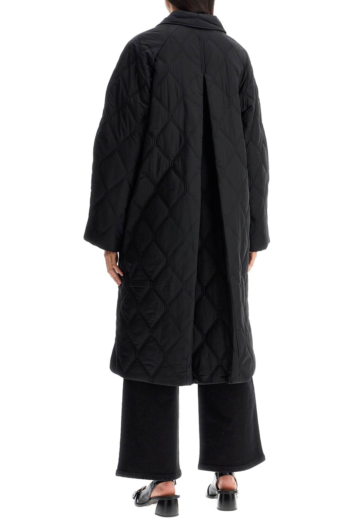 GANNI long quilted padded coat