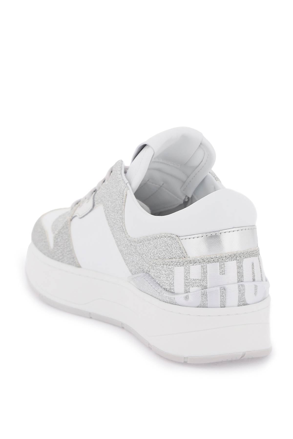 JIMMY CHOO 'florent' glittered sneakers with lettering logo