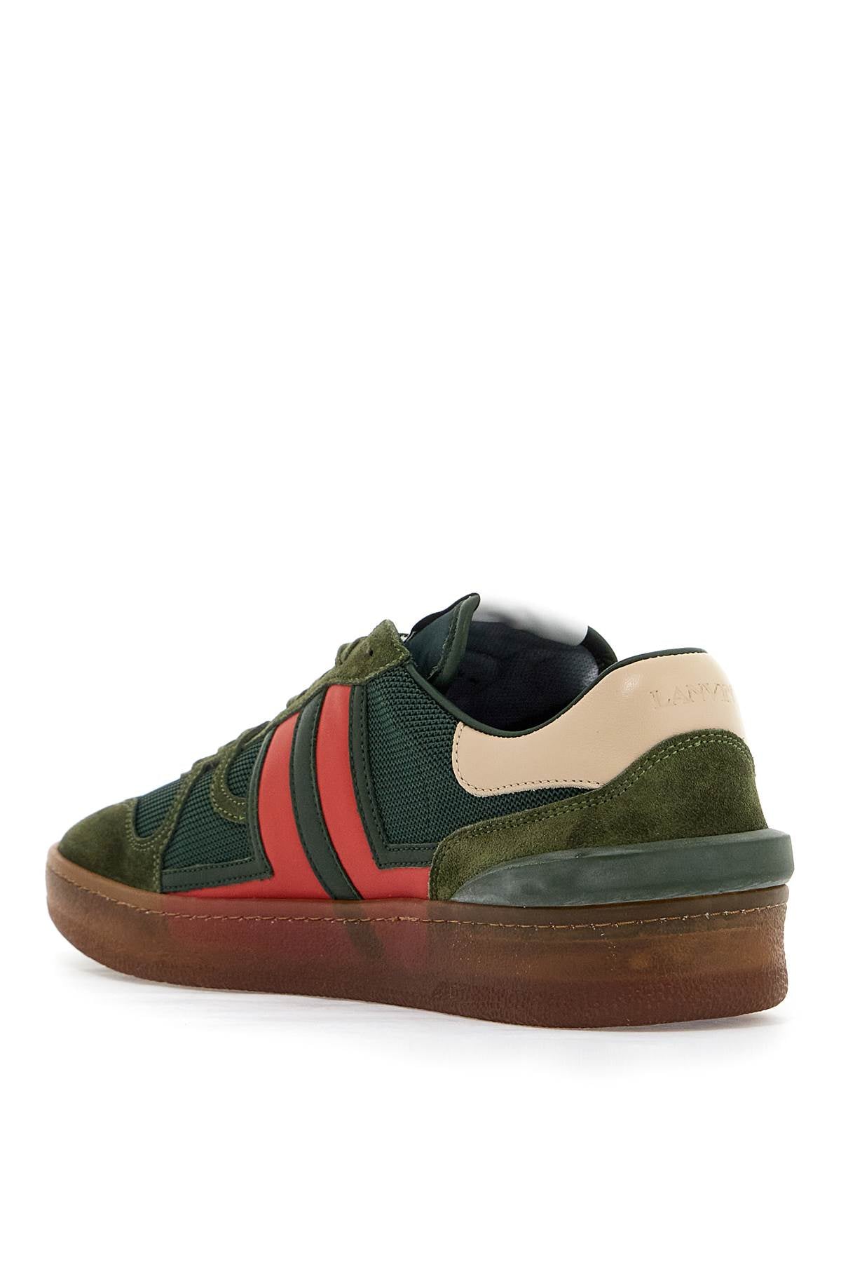 LANVIN "mesh and leather clay sneakers with