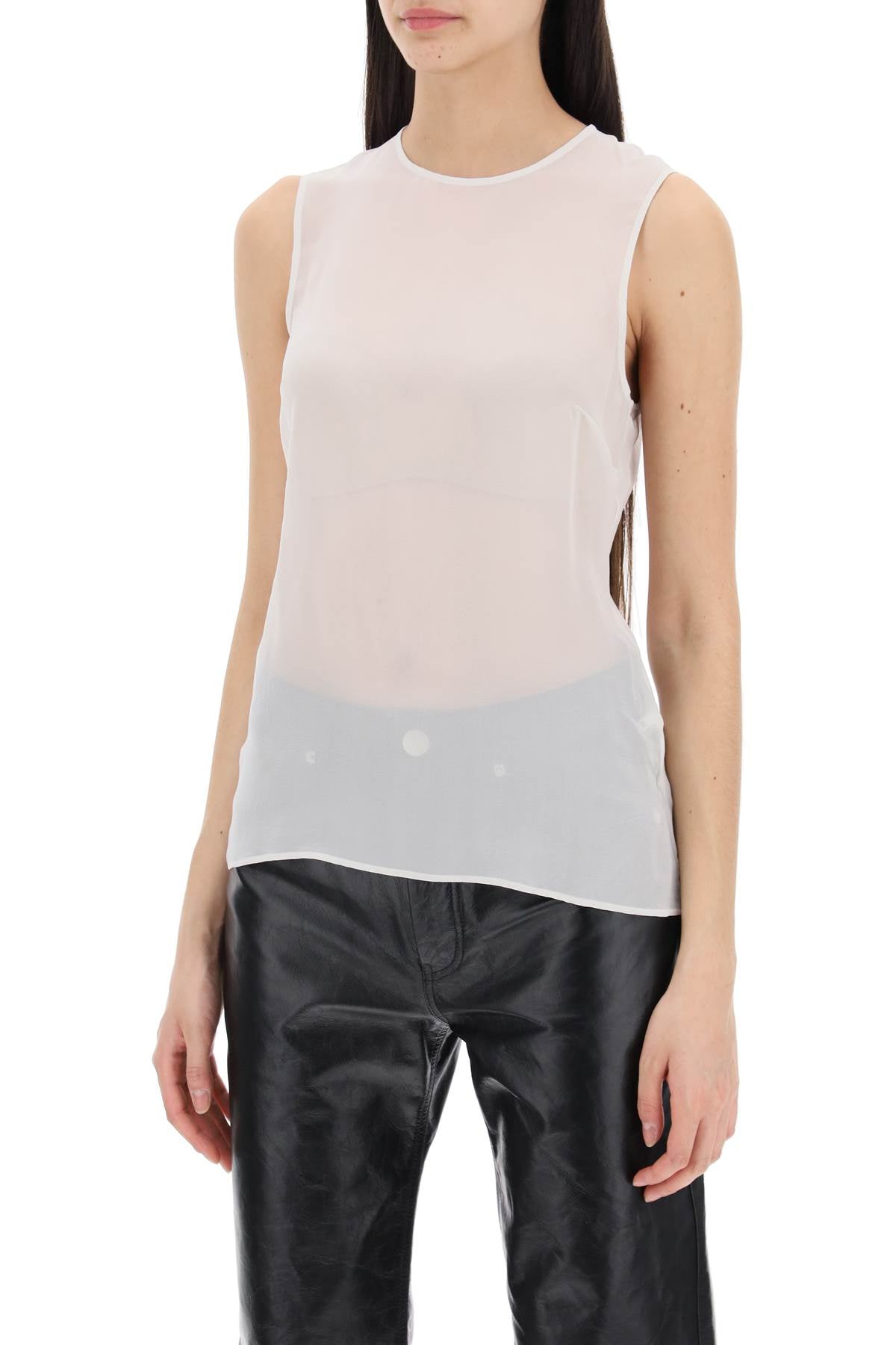 AMI ALEXANDRE MATIUSSI sleeveless silk top in