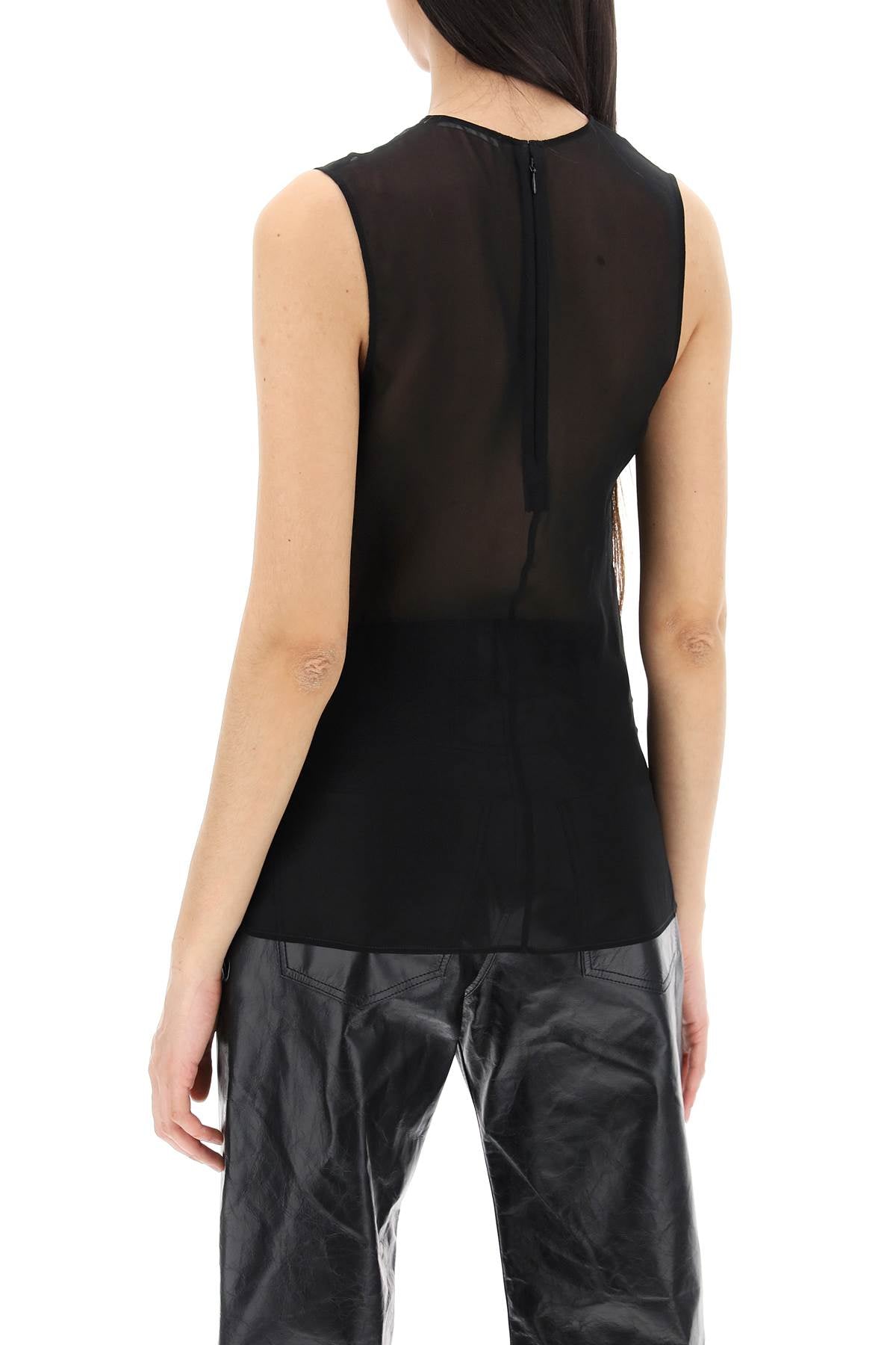 AMI ALEXANDRE MATIUSSI sleeveless silk top in