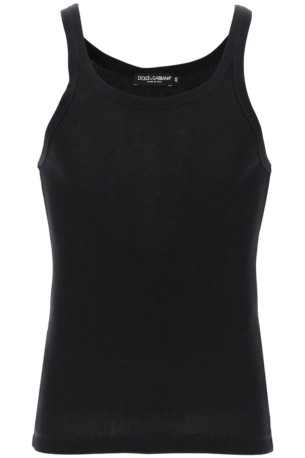 DOLCE & GABBANA "ribbed slim shoulder tank top