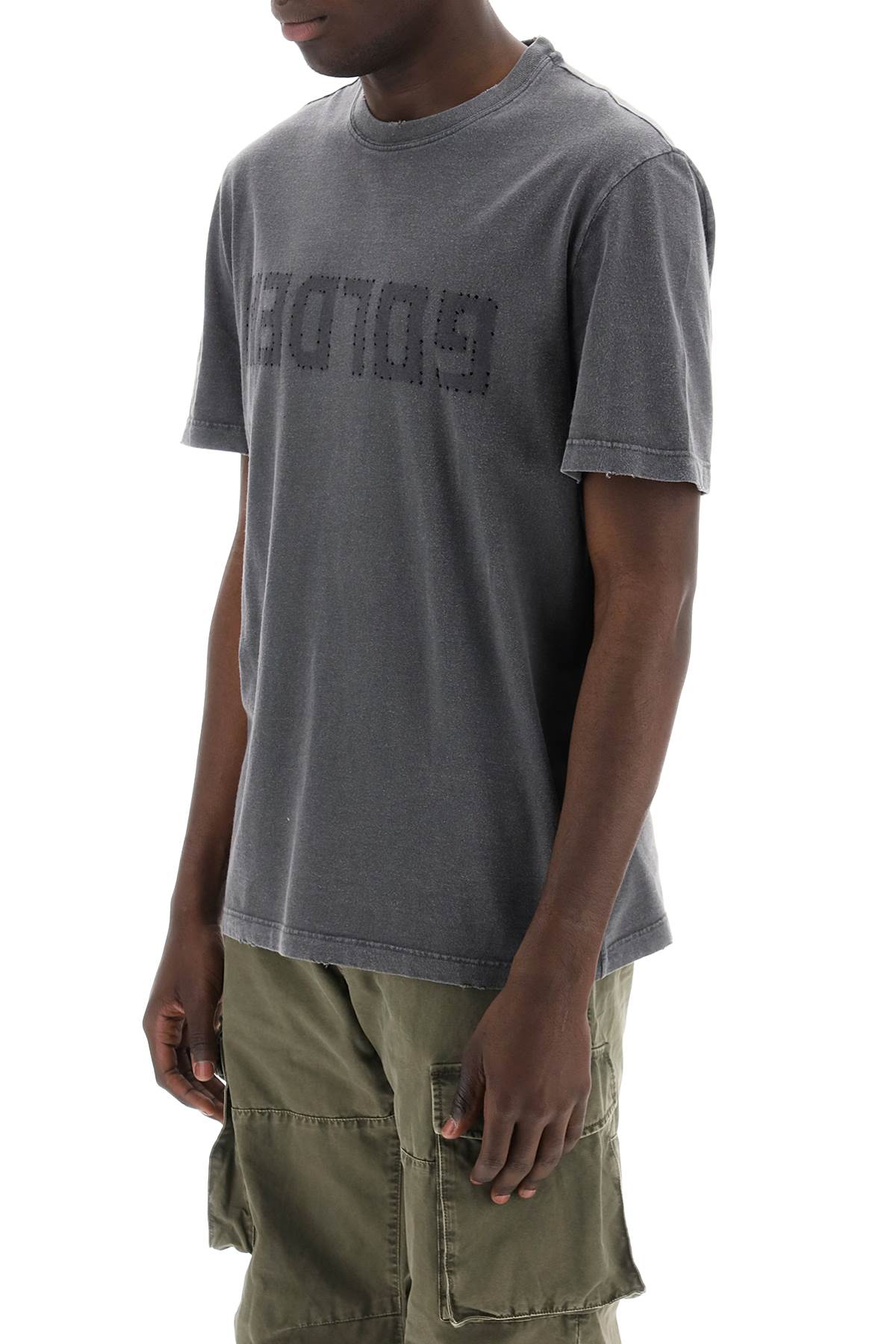 GOLDEN GOOSE distressed logo regular t-shirt