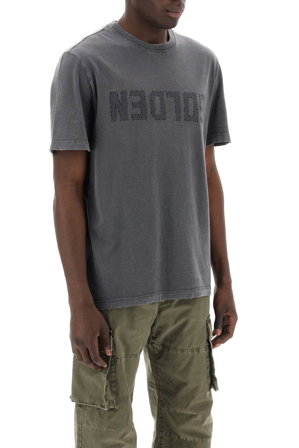 GOLDEN GOOSE distressed logo regular t-shirt