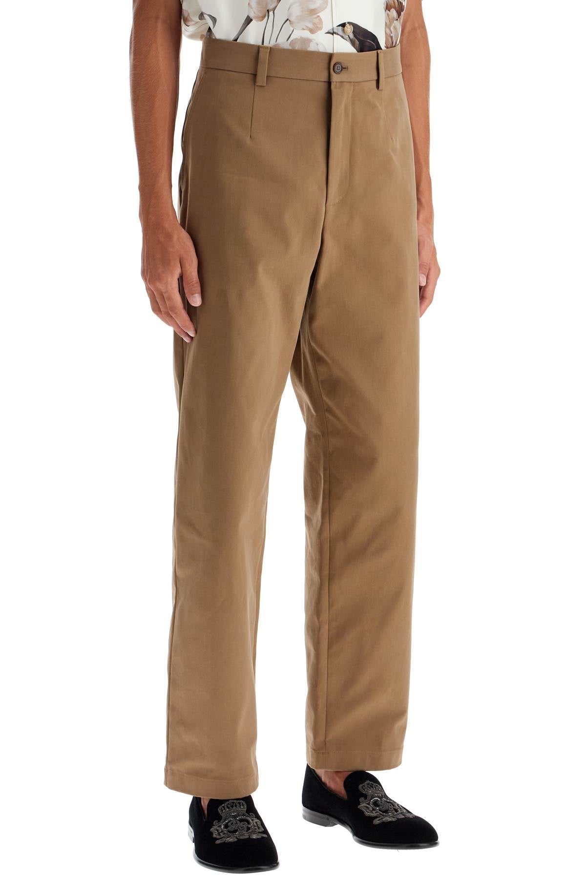 DOLCE & GABBANA straight cotton stretch pants in 8