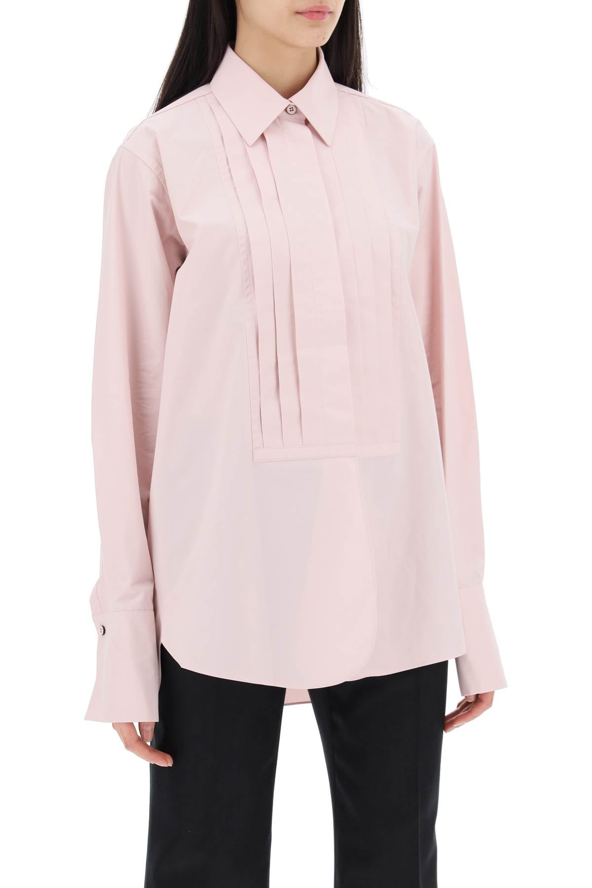 JIL SANDER pleated bib shirt with