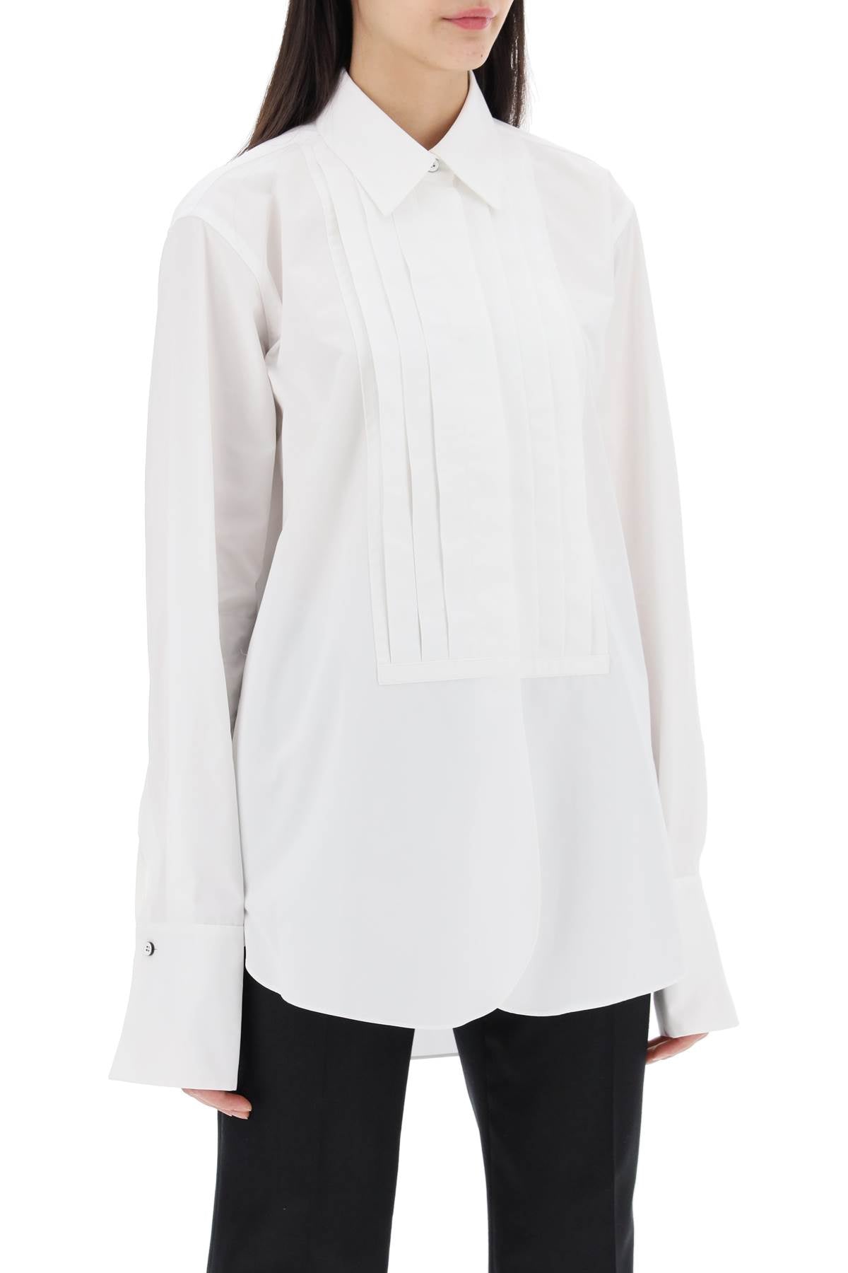 JIL SANDER pleated bib shirt with