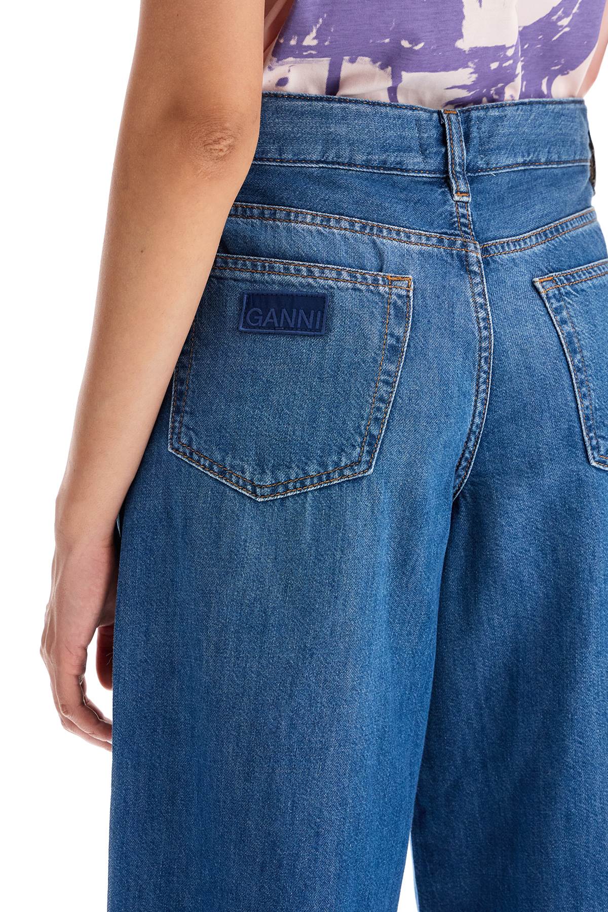 GANNI lightweight denim wide leg jeans