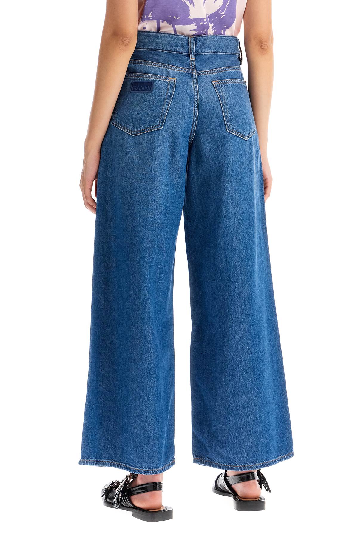 GANNI lightweight denim wide leg jeans