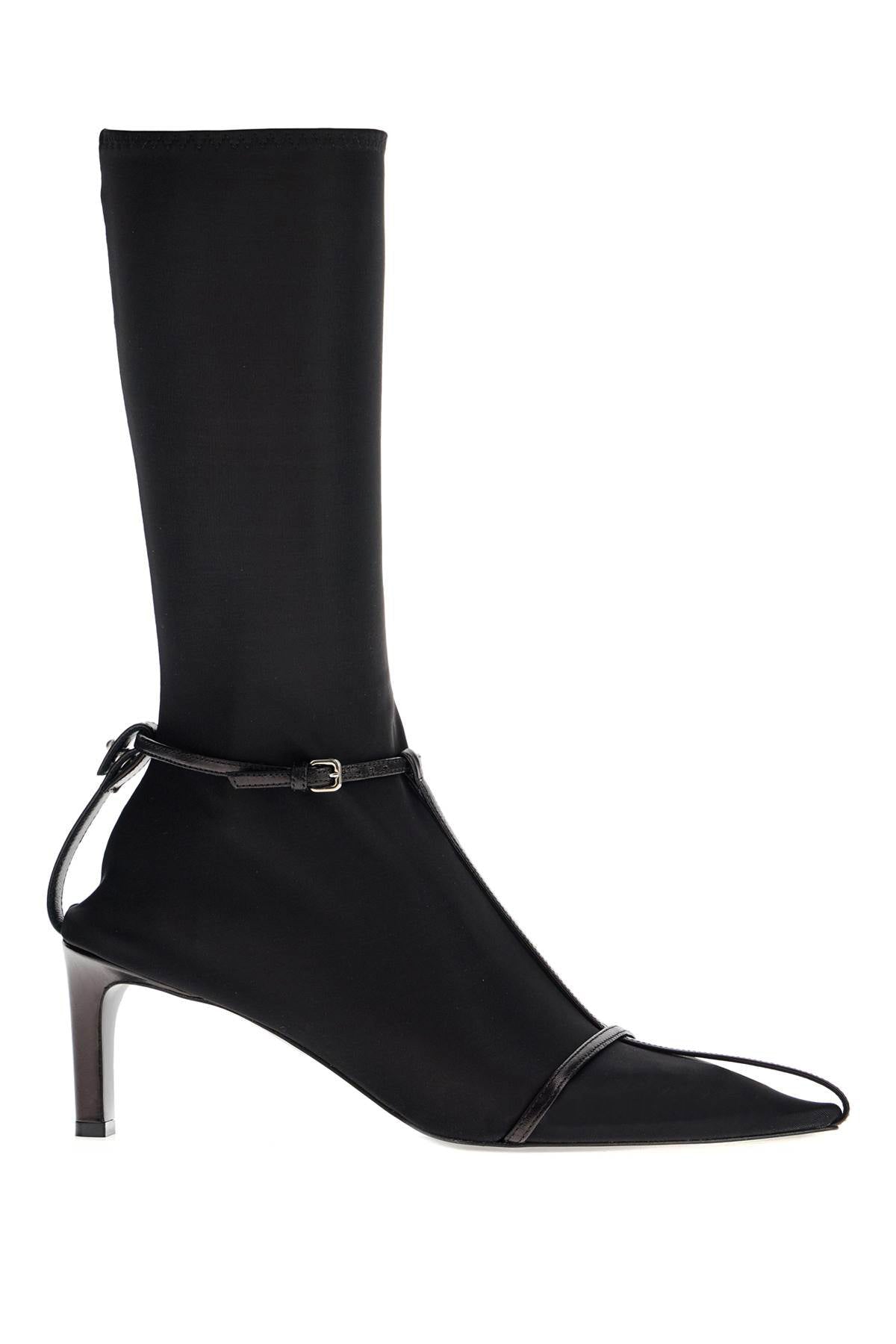 JIL SANDER leather ankle boots with buckle straps