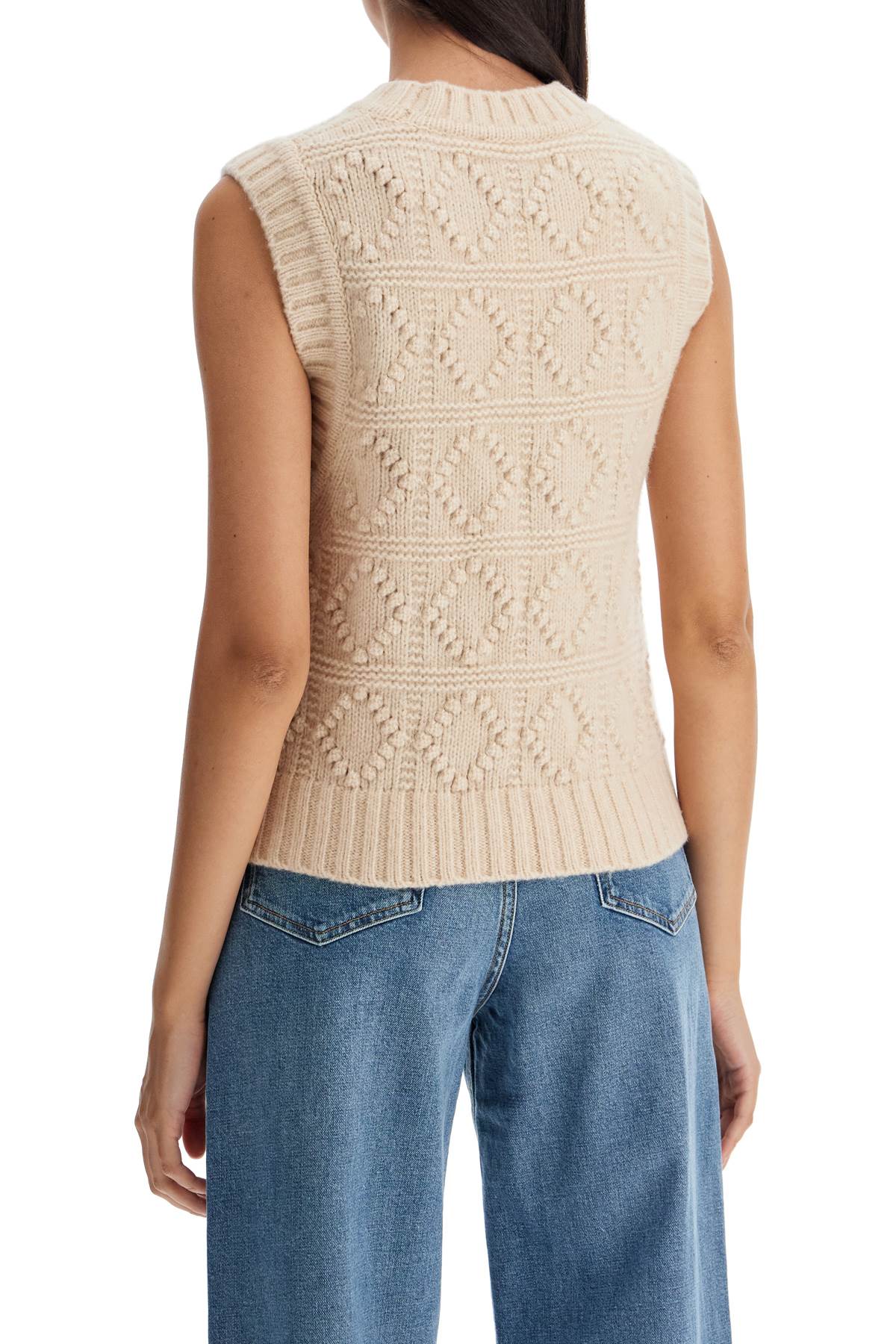 GANNI wool and cotton blend vest for