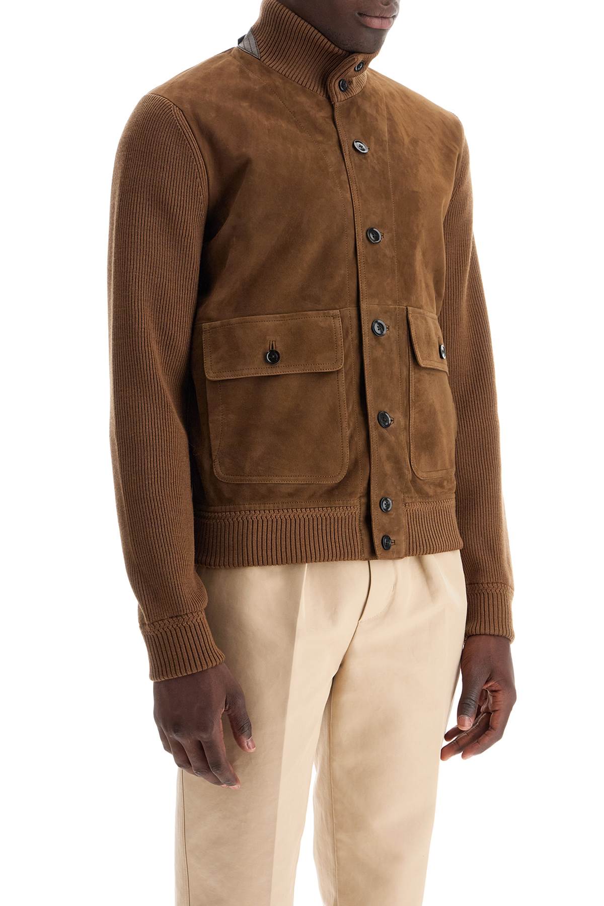 TOM FORD knit and suede blouson