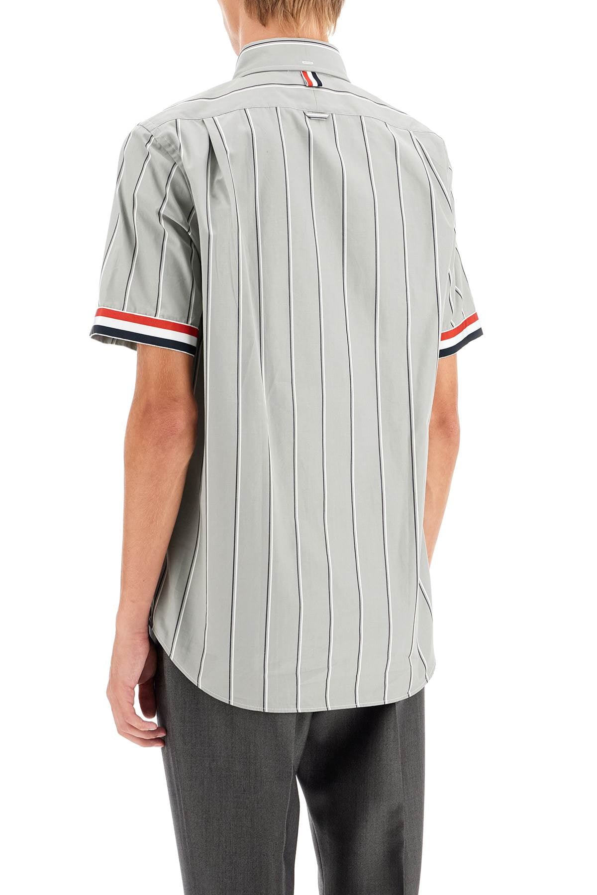 THOM BROWNE striped short-sleeved shirt