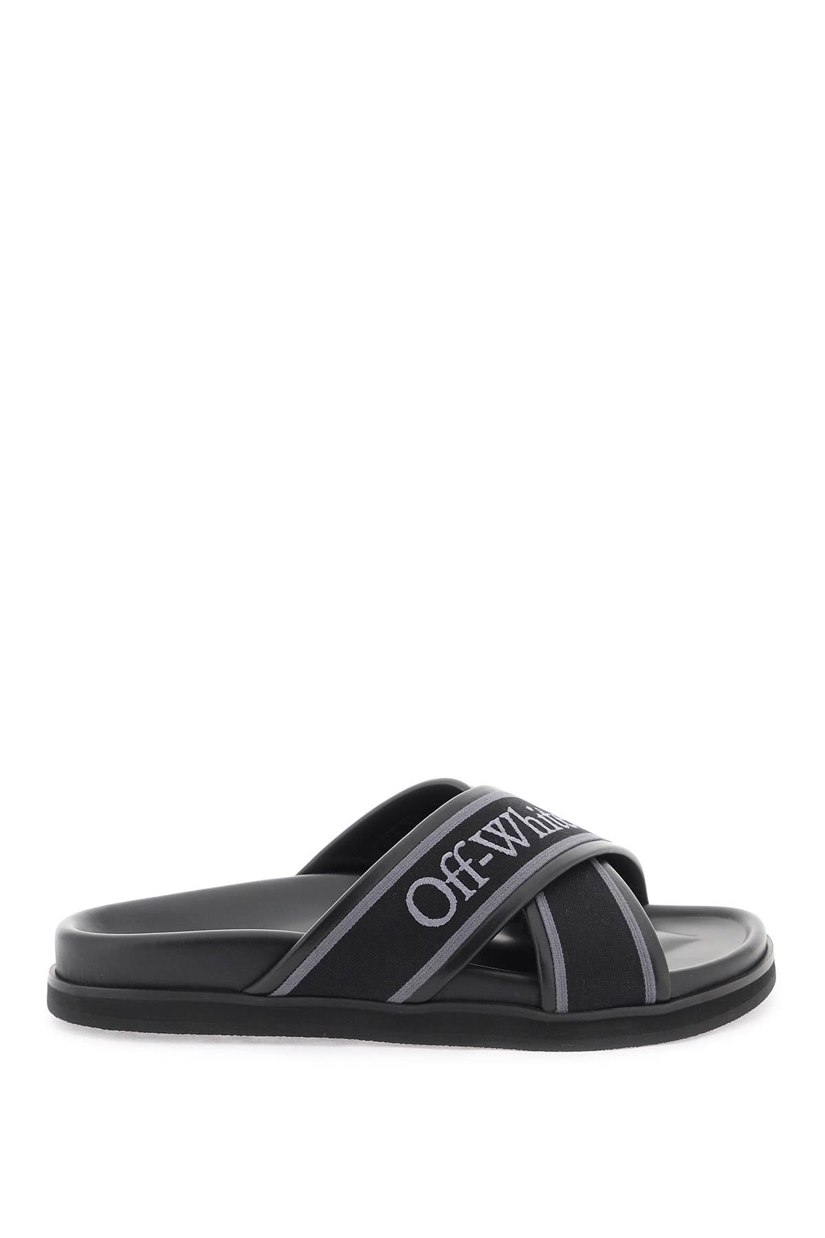 OFF-WHITE embroidered logo slides with