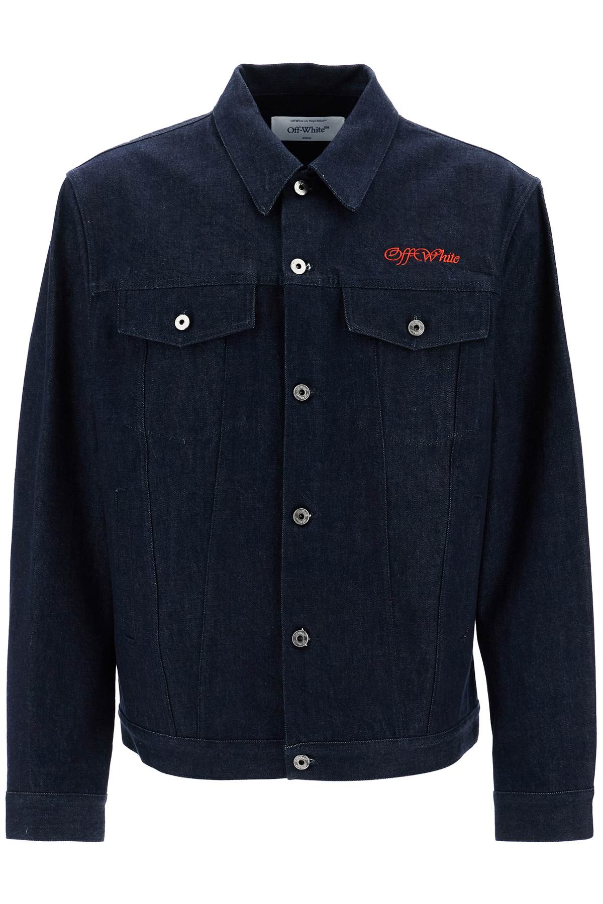 OFF-WHITE denim shirt jacket with button closure