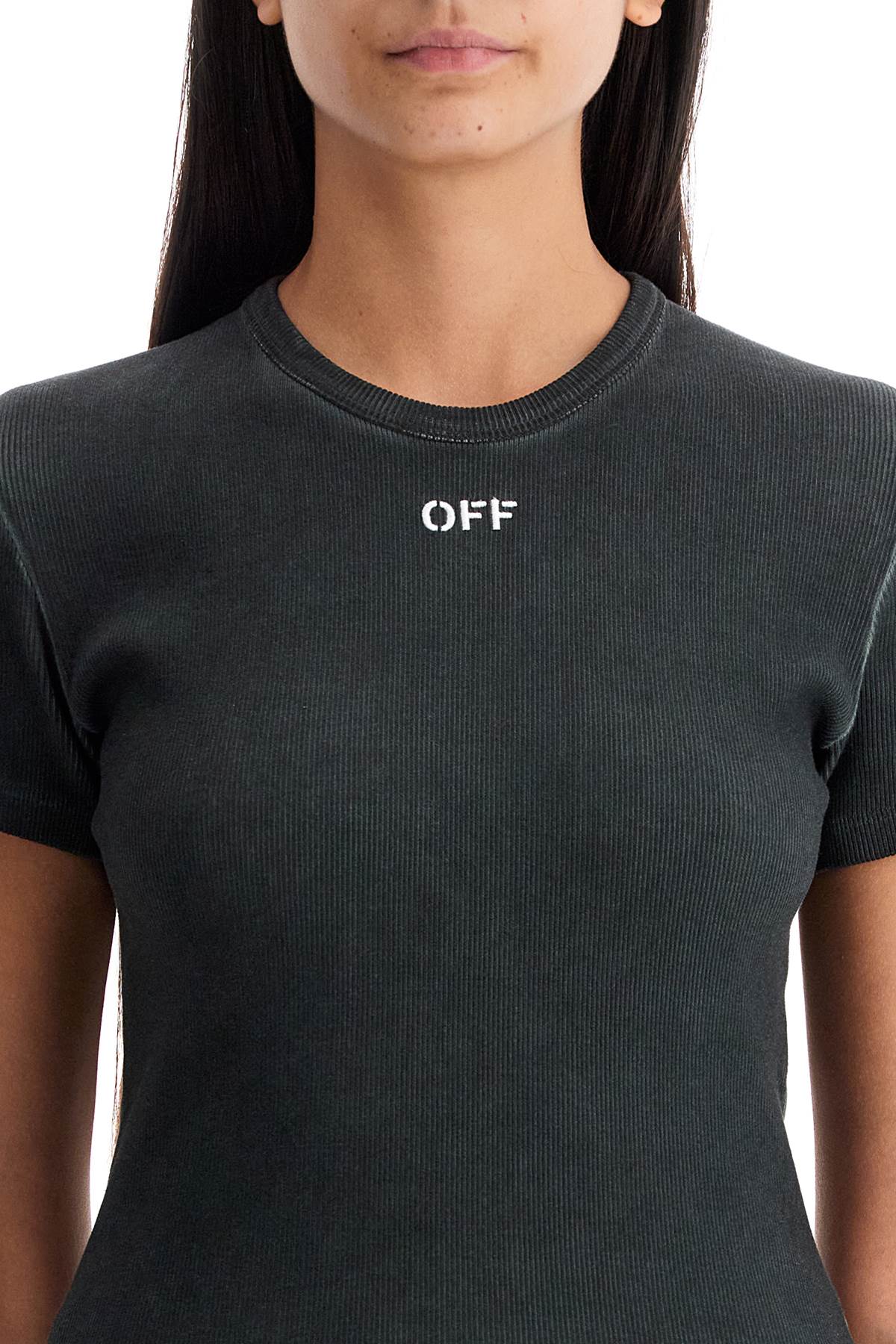 OFF-WHITE slim fit ribbed t-shirt for