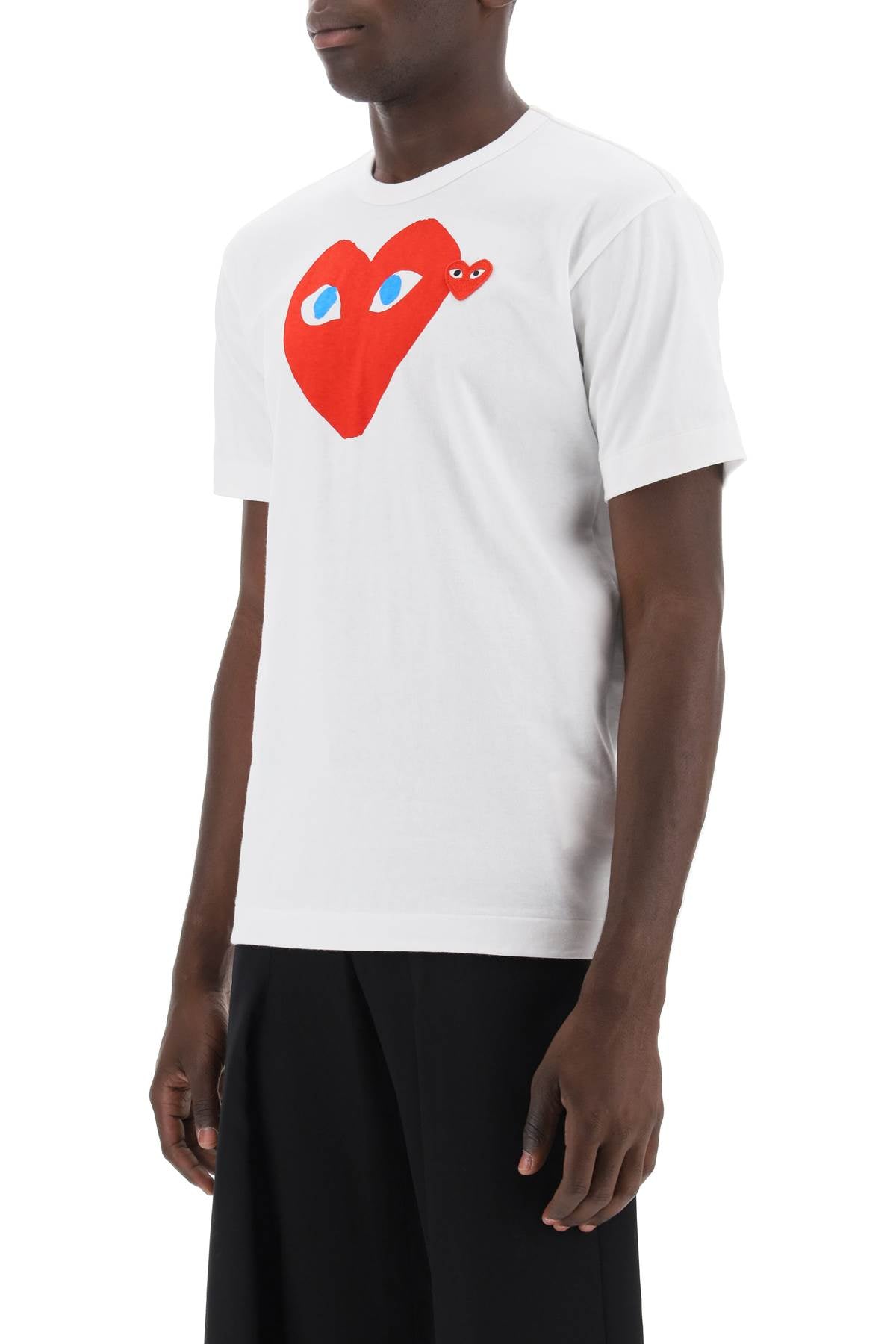 COMME DES GARCONS PLAY t-shirt with heart print and embroidery