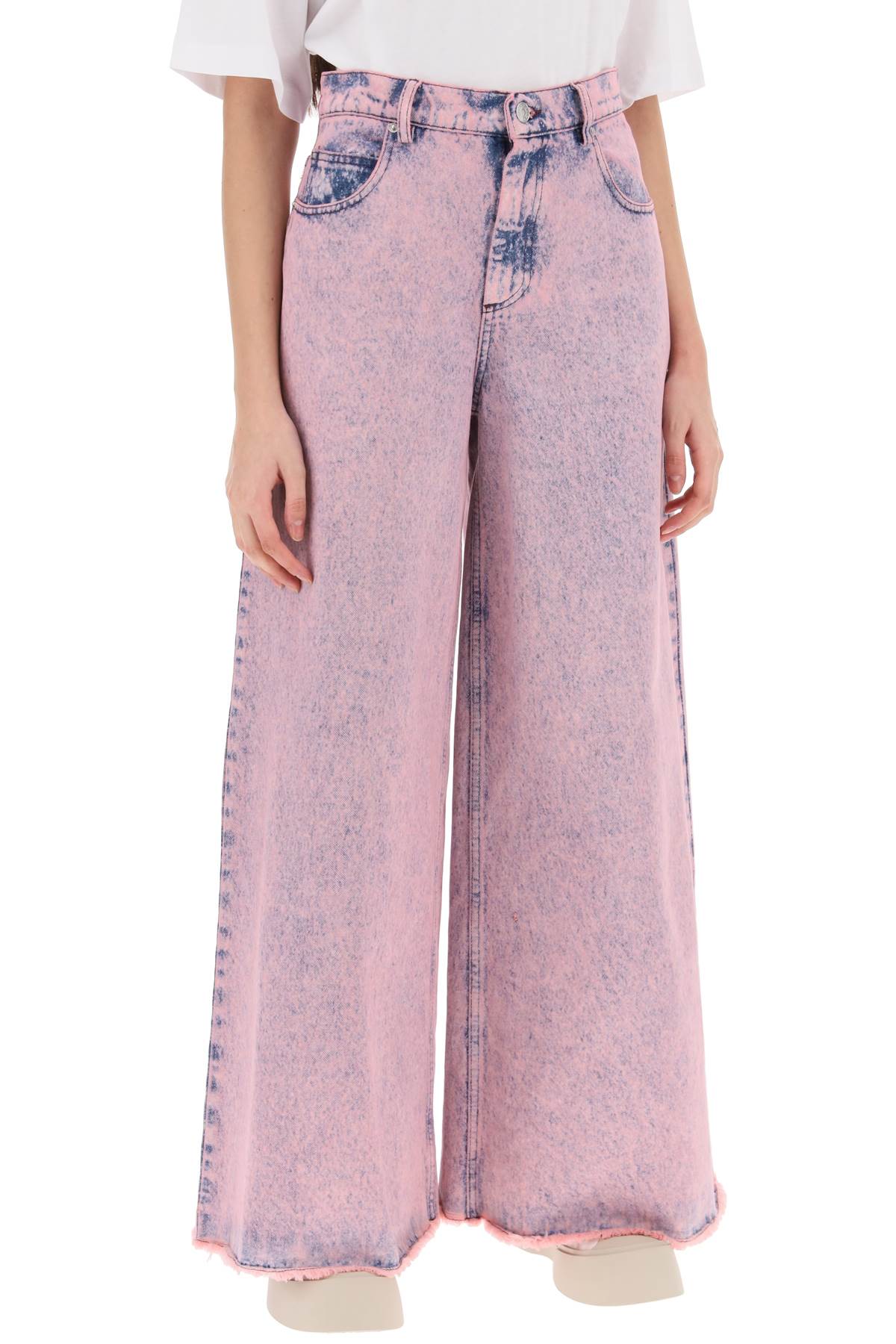 MARNI wide leg jeans in overdyed denim