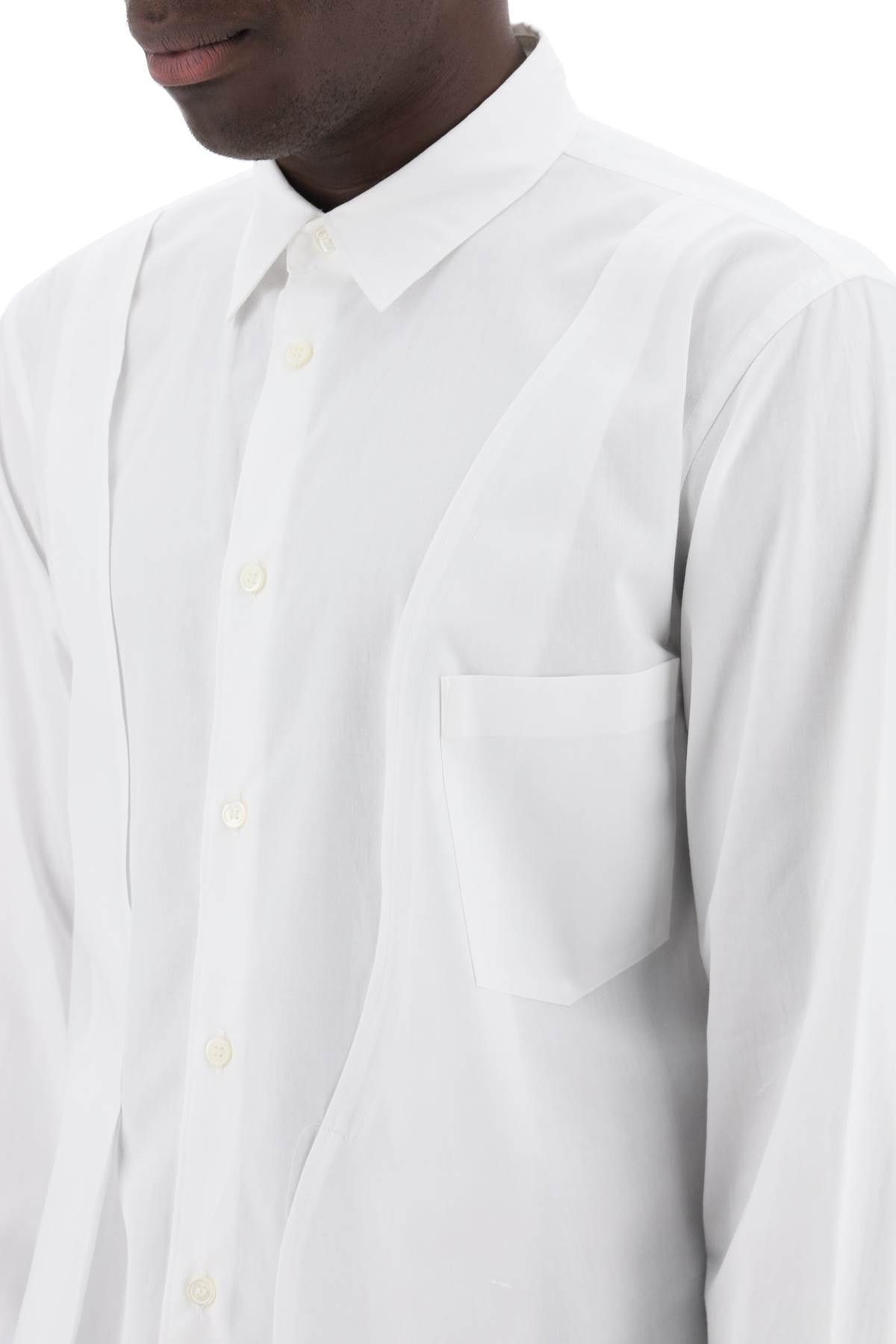 COMME DES GARCONS HOMME PLUS asymmetric panelled shirt