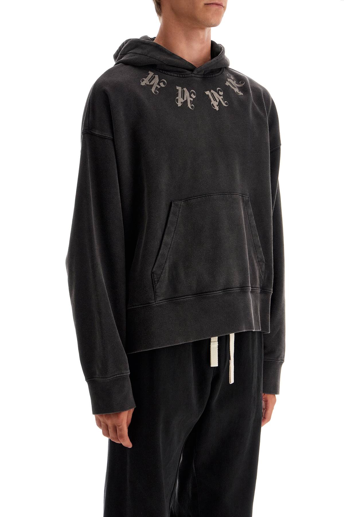 PALM ANGELS statement monogram hooded sweatshirt