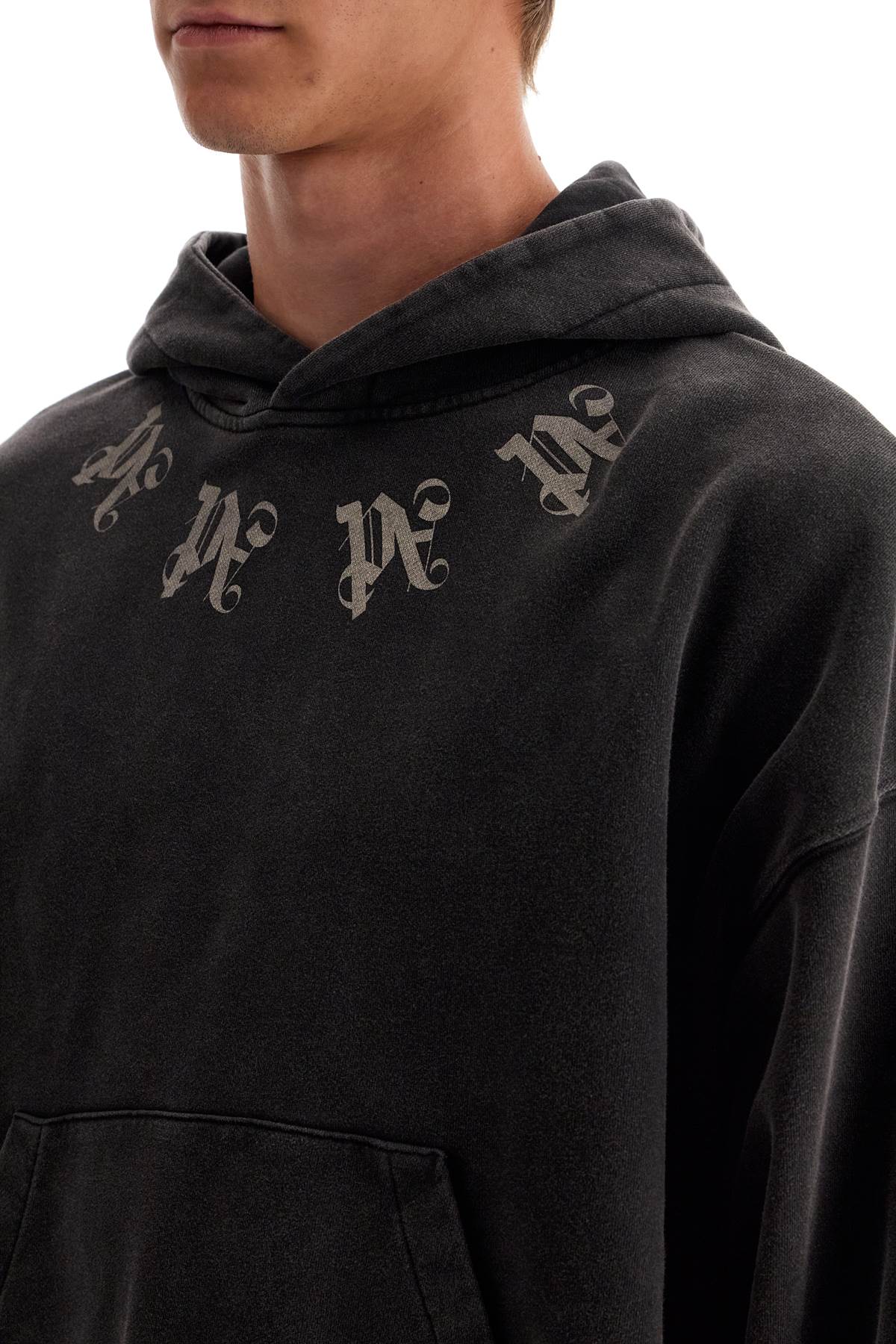 PALM ANGELS statement monogram hooded sweatshirt