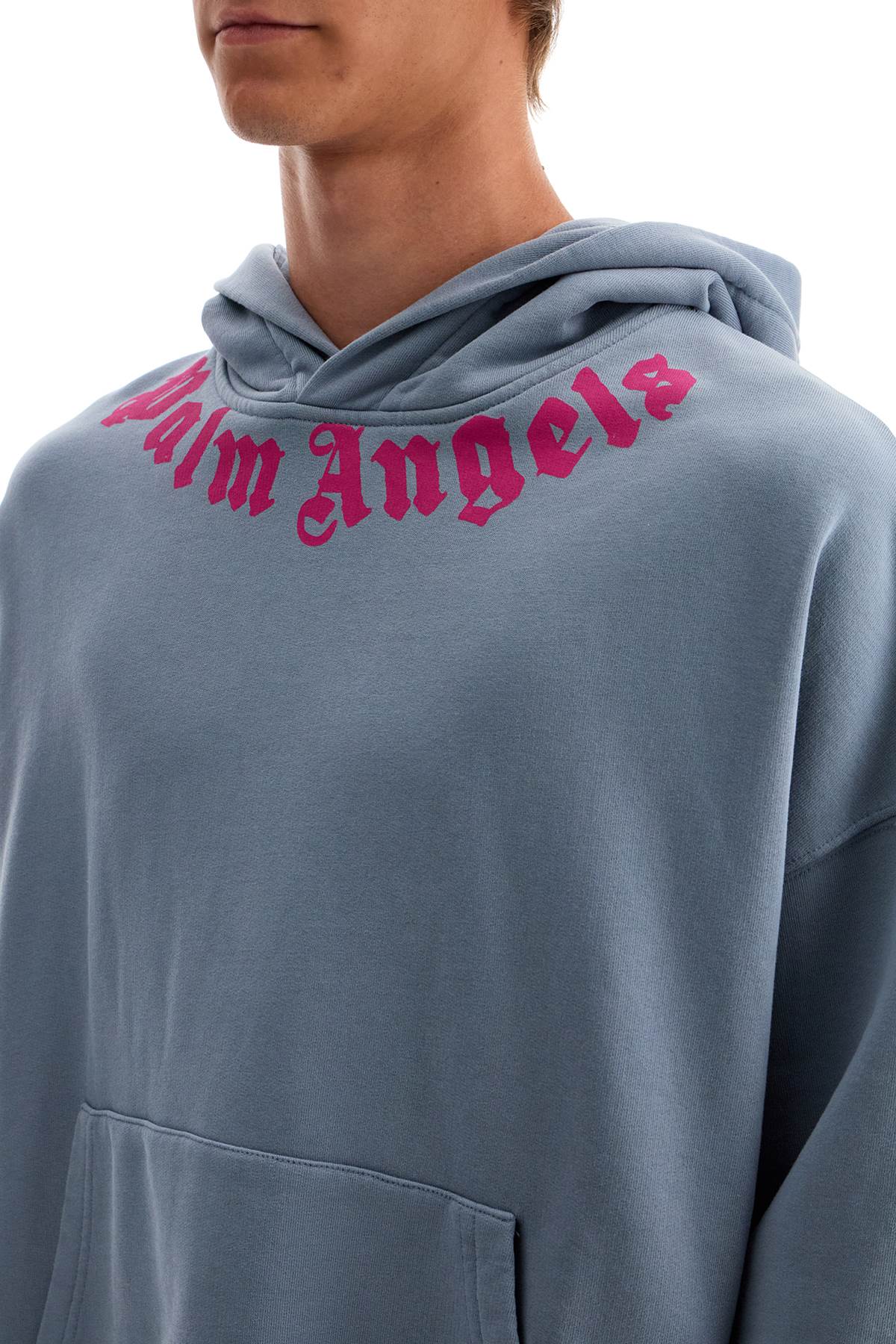 PALM ANGELS logoed boxy hoodie with hood