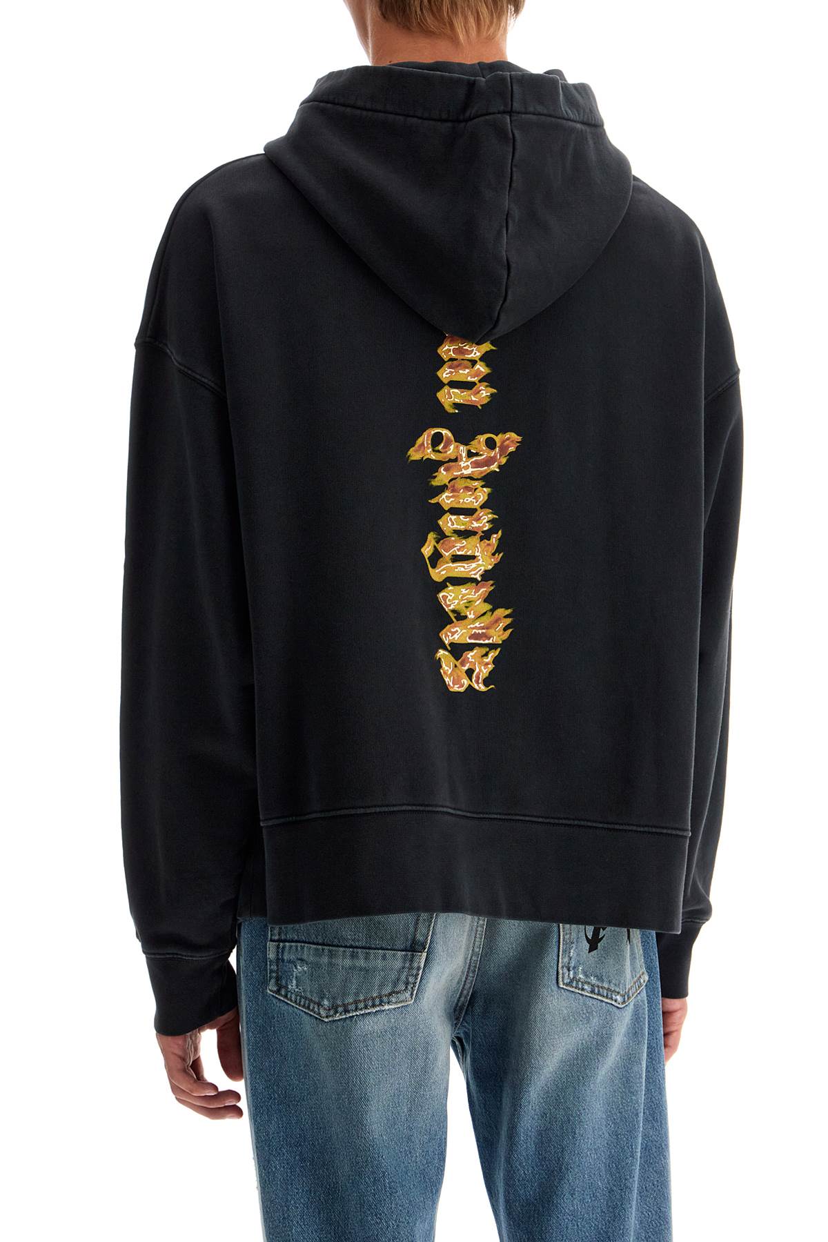 PALM ANGELS "burning palm oversized hoodie with hood"