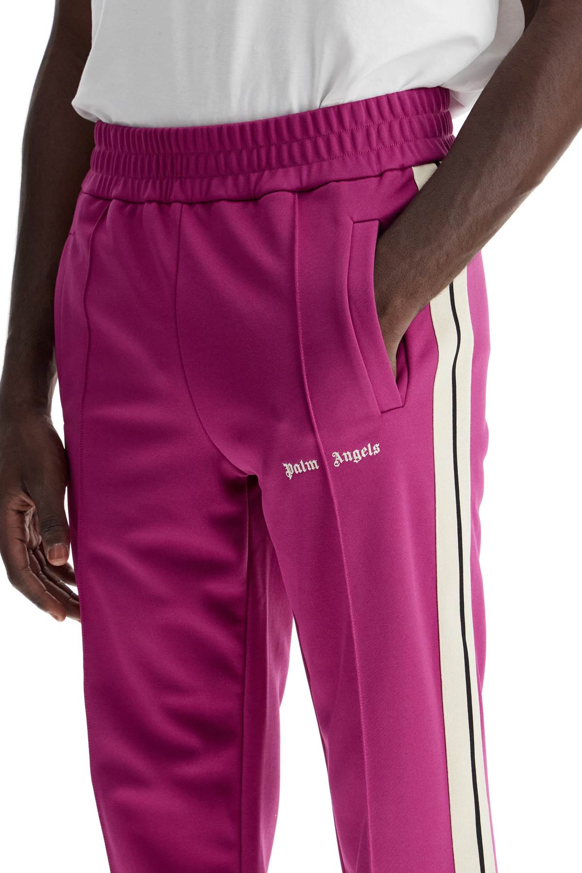 PALM ANGELS contrast band joggers with track in