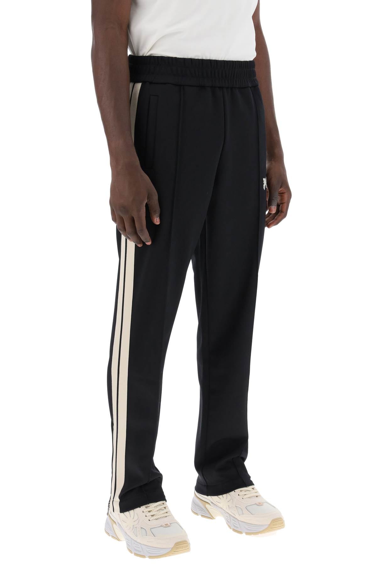 PALM ANGELS contrast band joggers with track in