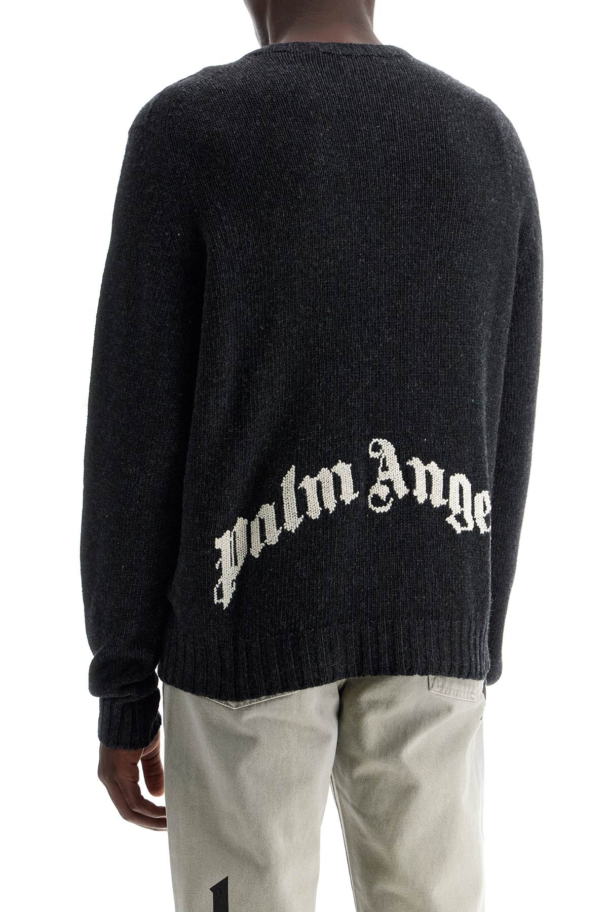 PALM ANGELS curved logo pullover sweater