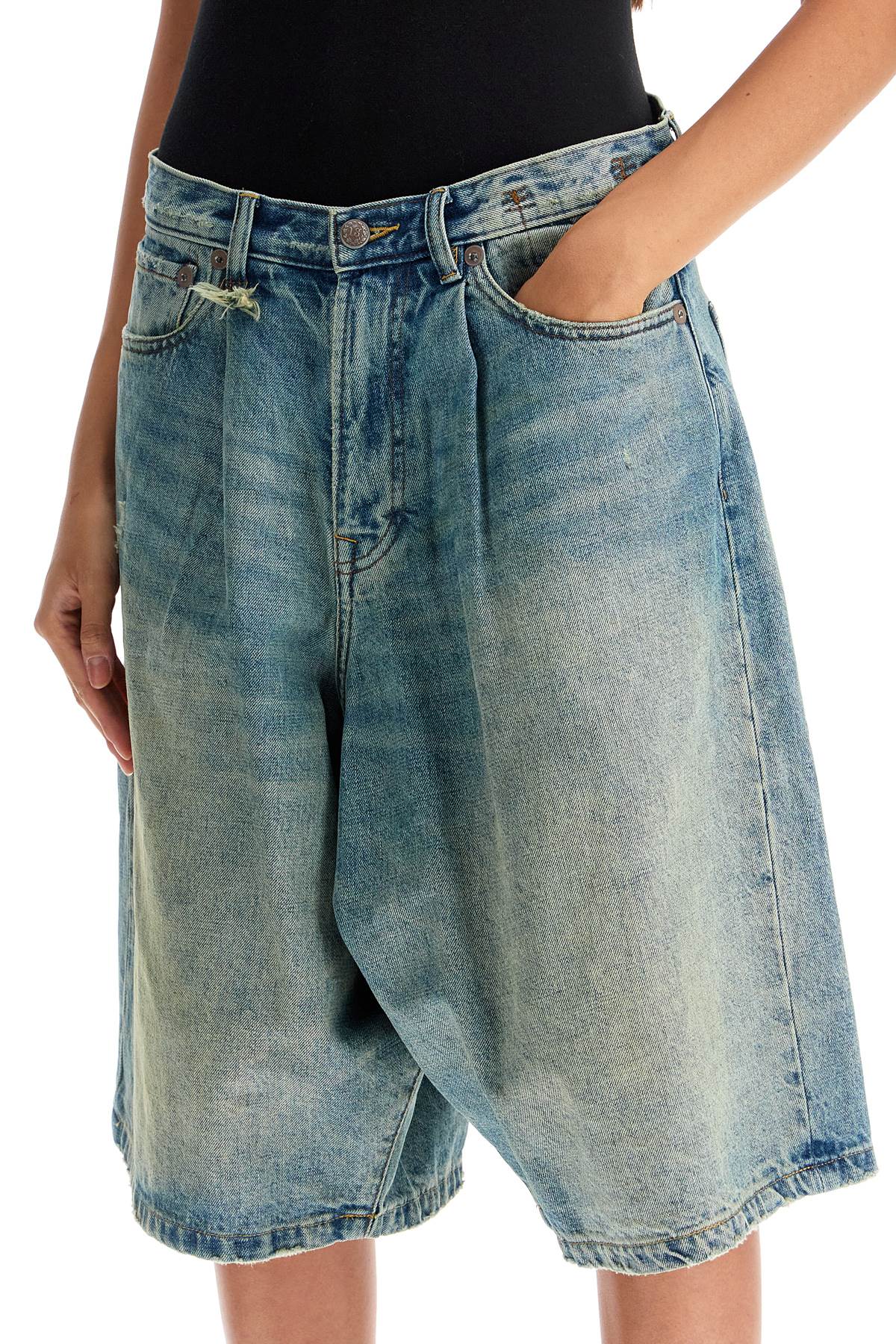 R13 denim baggy bermuda shorts