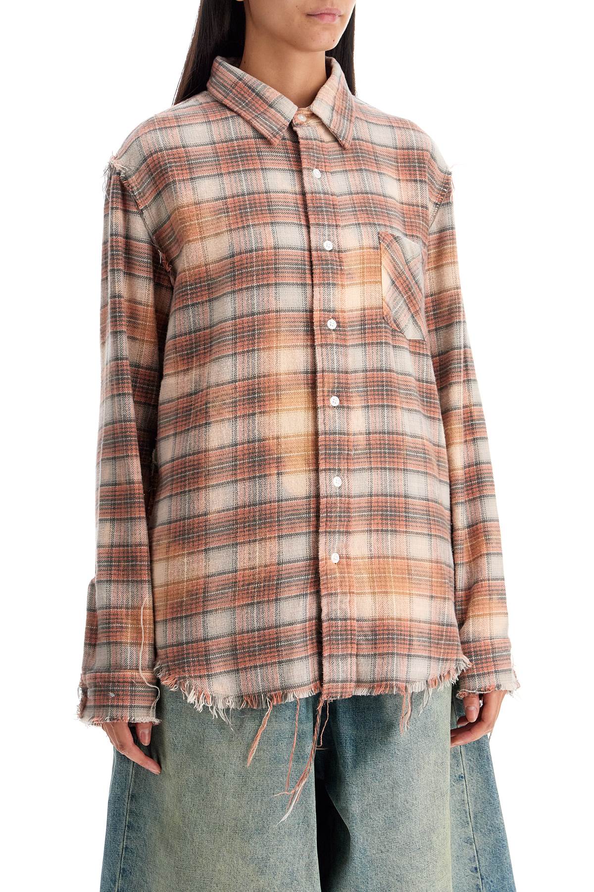 R13 frayed flannel shirt